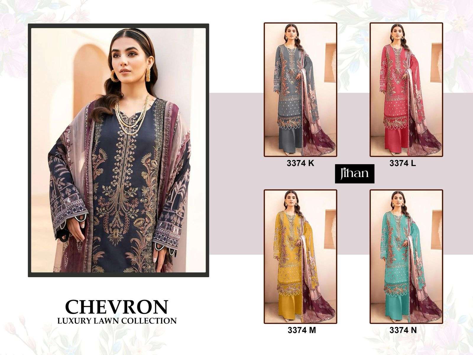chevron luxury lawn collection by jihan colors unstitched collection for pakistani wear buy online surat