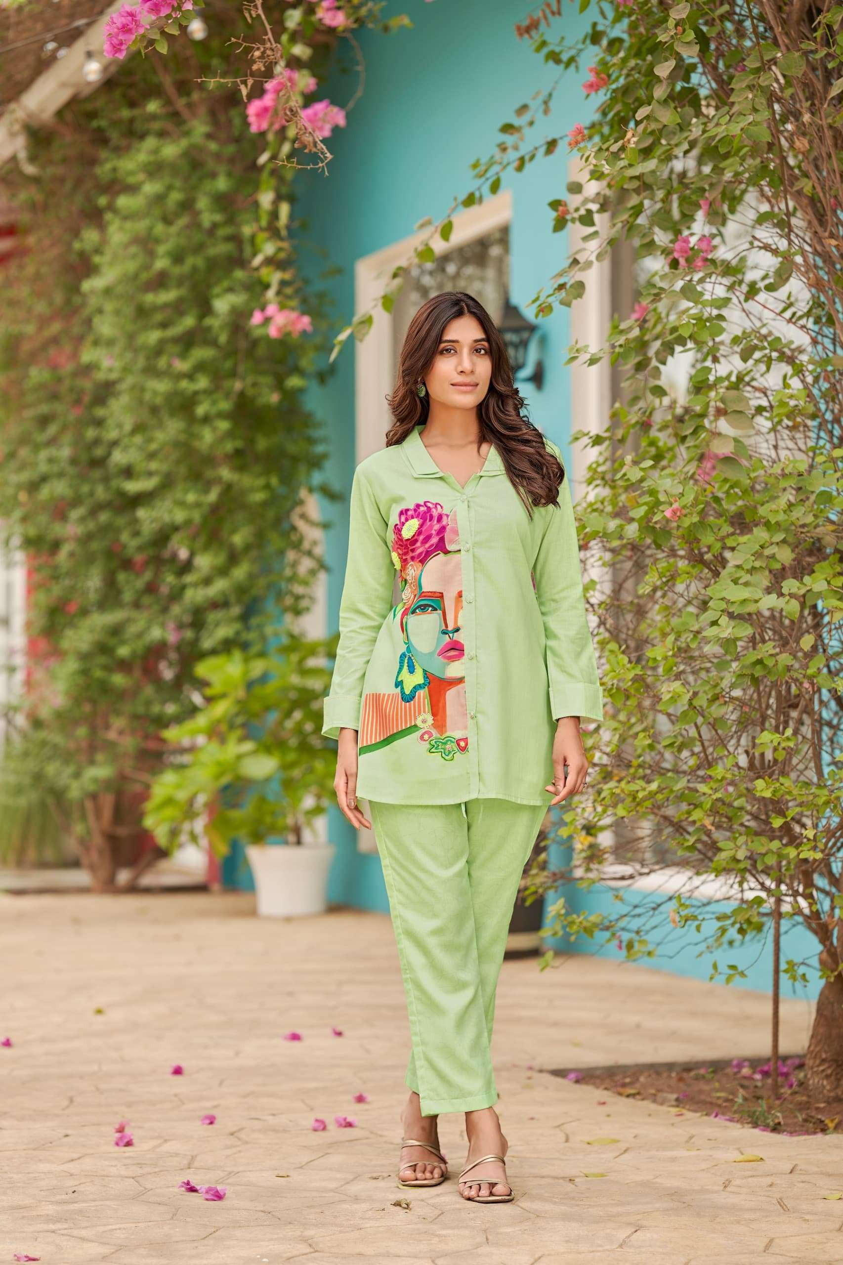 colors 6 by pratham fashion trendy co-ord set with  top and pants best online price surat