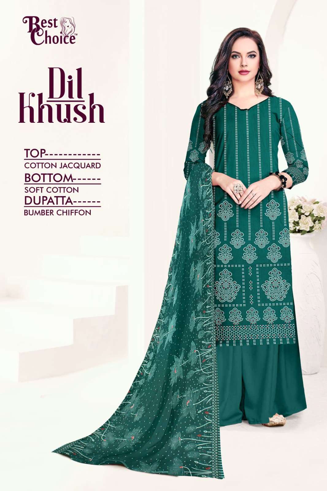 dil khush by best choice colors cotton designer unstitch daily wear salwar kameez online price surat