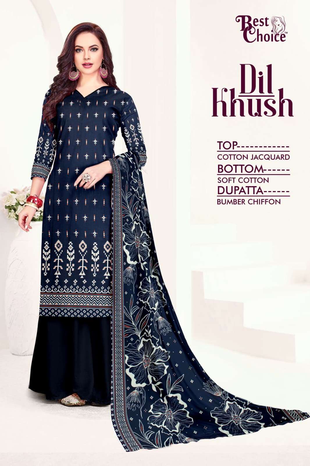 dil khush by best choice colors cotton designer unstitch daily wear salwar kameez online price surat
