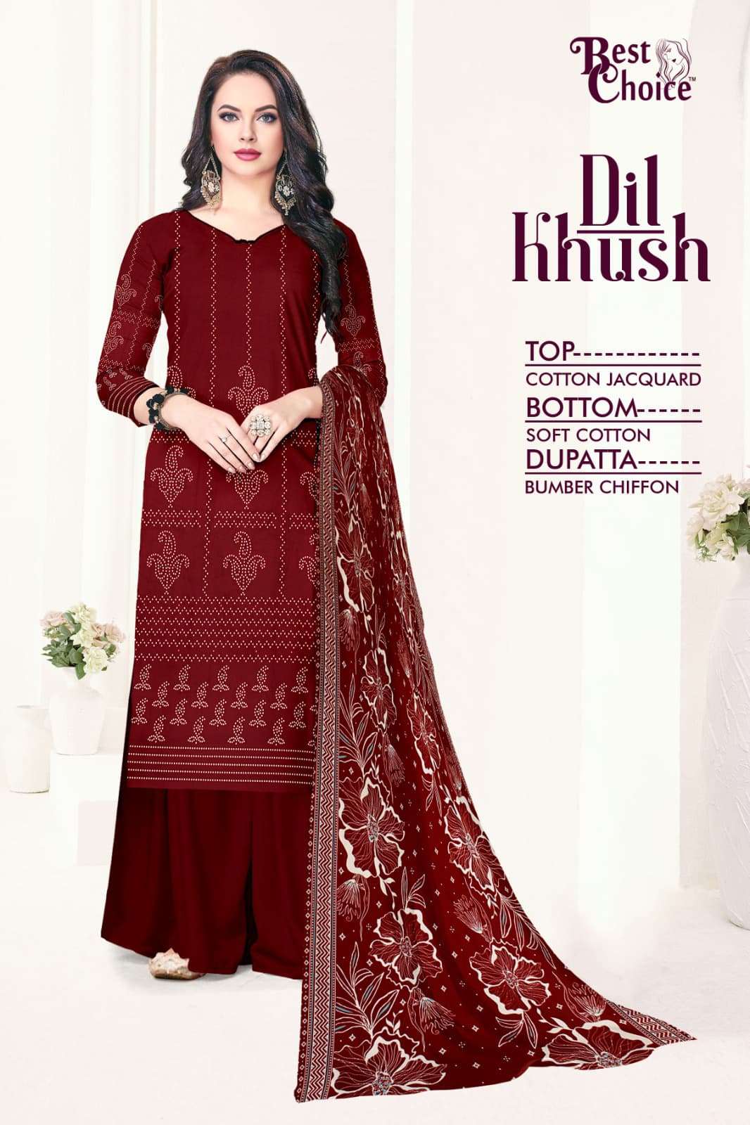 dil khush by best choice colors cotton designer unstitch daily wear salwar kameez online price surat