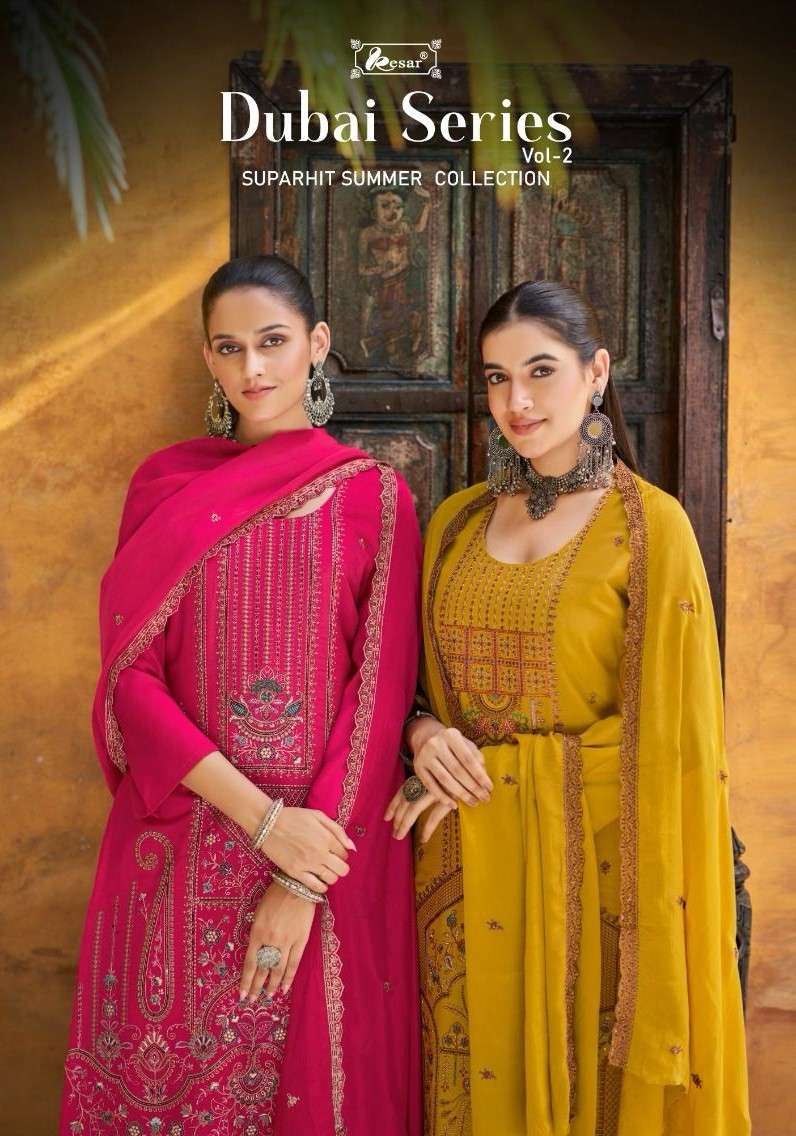 dubai series vol 2 by kesar colors fancy embroidered summer casual wear salwar kameez buy online surat