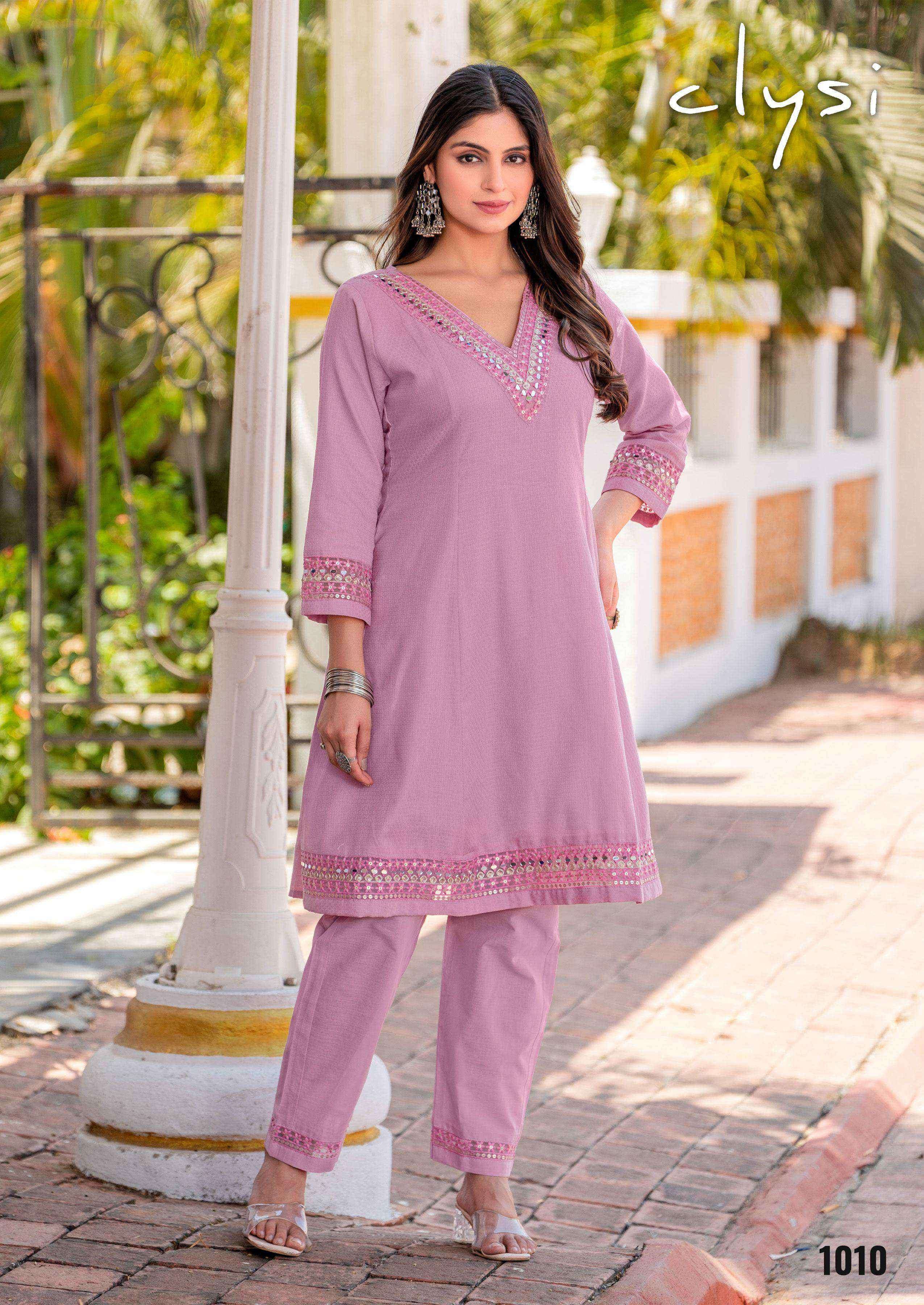eva by clysi 1010-1013 series summer casual wear cotton dobby readymade cord set collection best online price surat