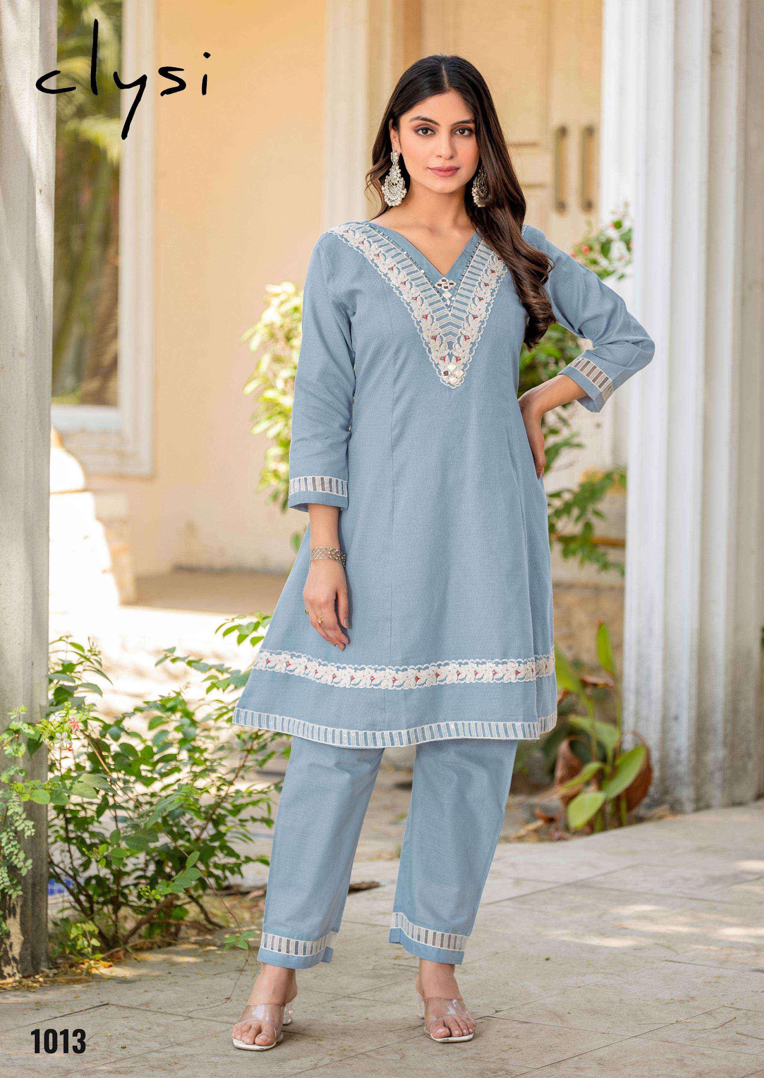 eva by clysi 1010-1013 series summer casual wear cotton dobby readymade cord set collection best online price surat