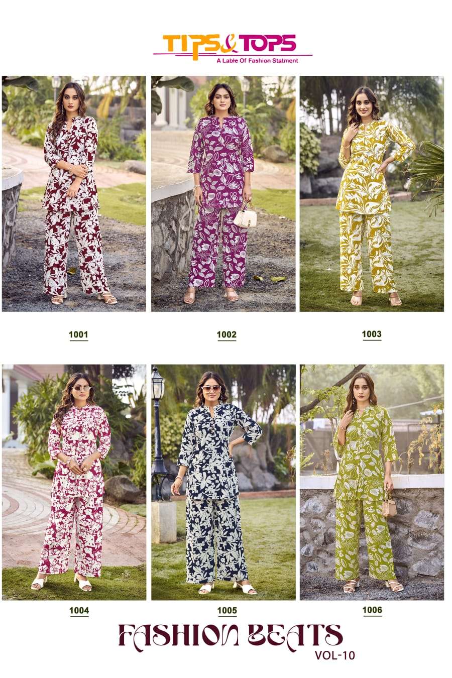 fashion beats vol 10 by tips and tops 1001-1006 series designer readymade cord set buy best online price surat