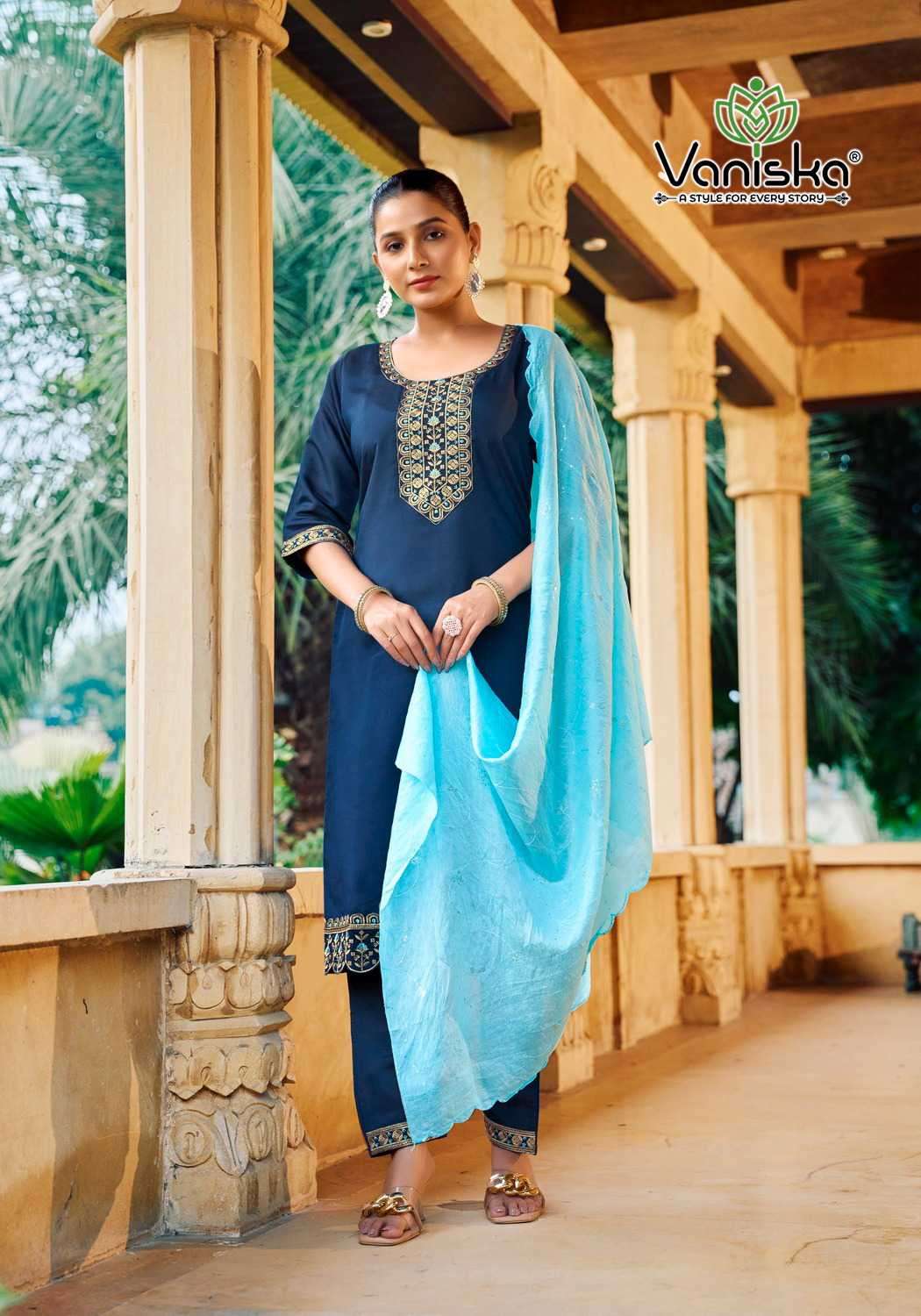 fiza vol 4 by vanishka colors best design fancy embroidery readymade straight cut collection online surat