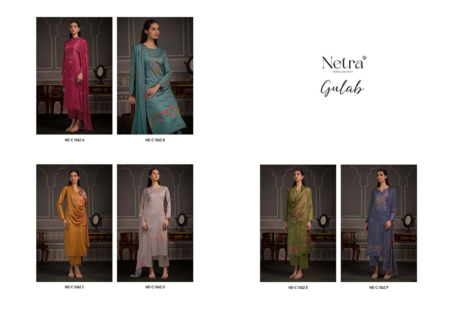 gulab by netra colors ready to unstitch summer casual wear cotton salwar kameez online surat