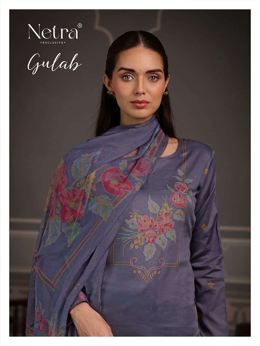 gulab by netra colors ready to unstitch summer casual wear cotton salwar kameez online surat