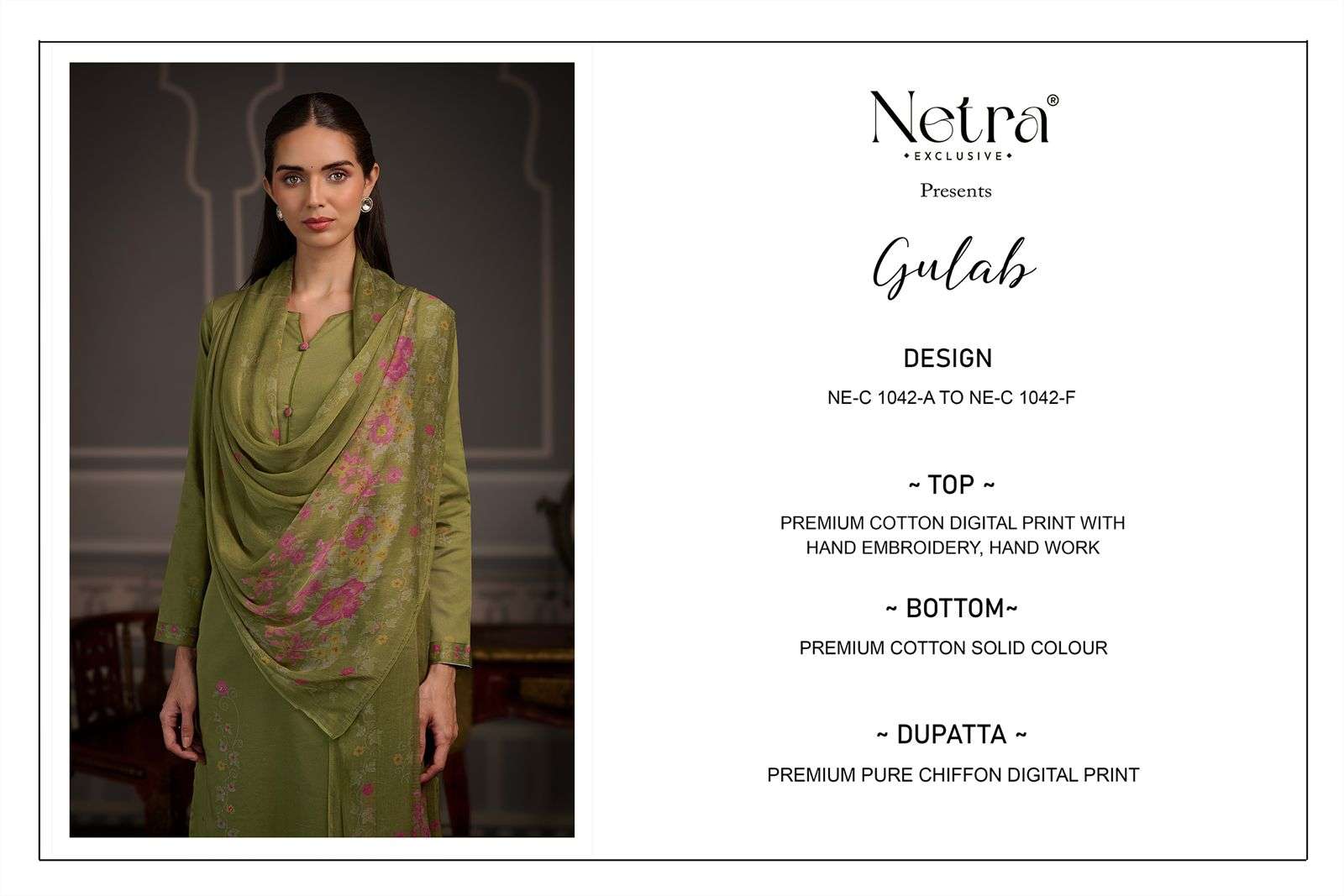gulab by netra colors ready to unstitch summer casual wear cotton salwar kameez online surat
