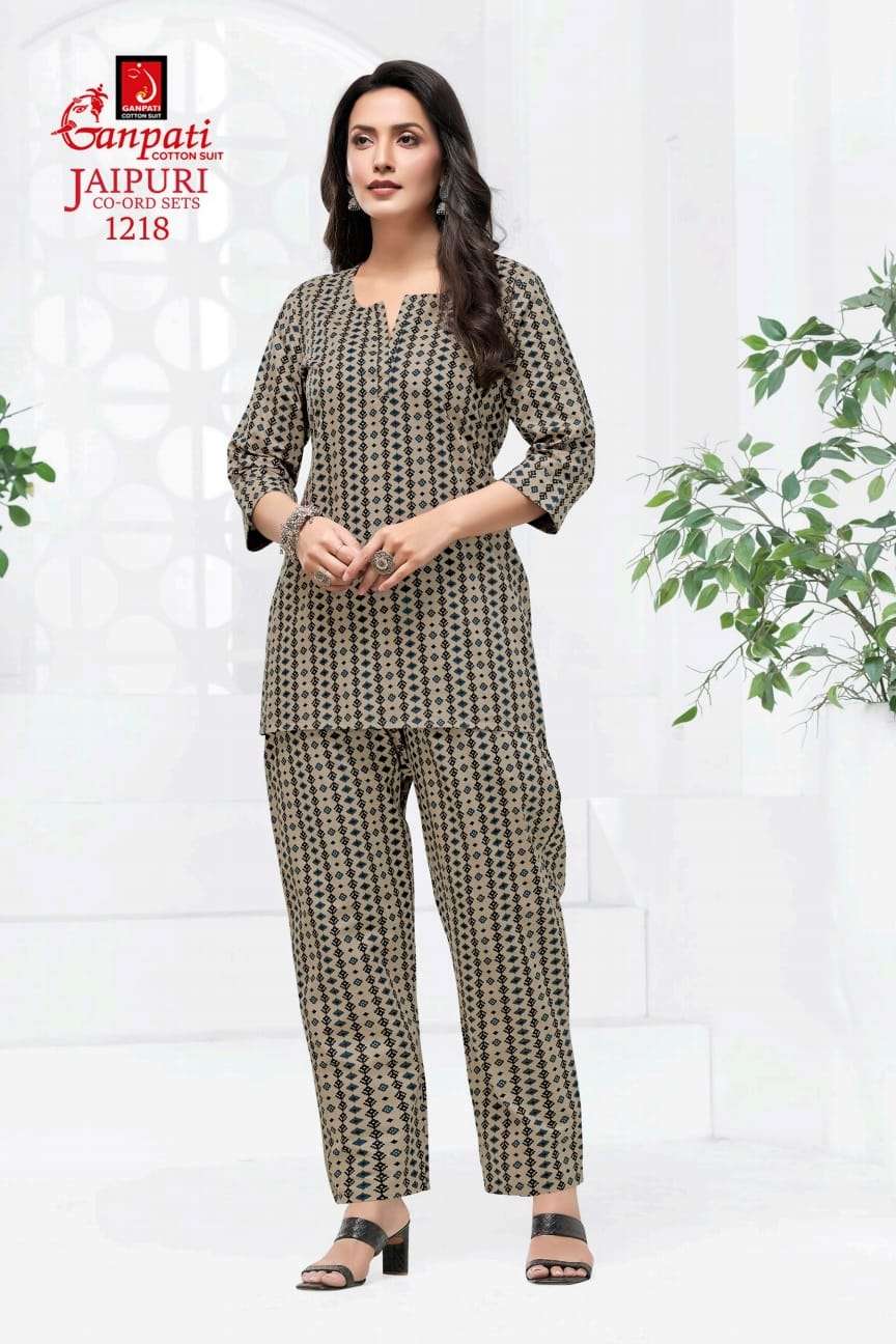 jaipuri cord set 1219 by ganpati cotton suits pure cotton readymade cord set for daily wear buy online surat