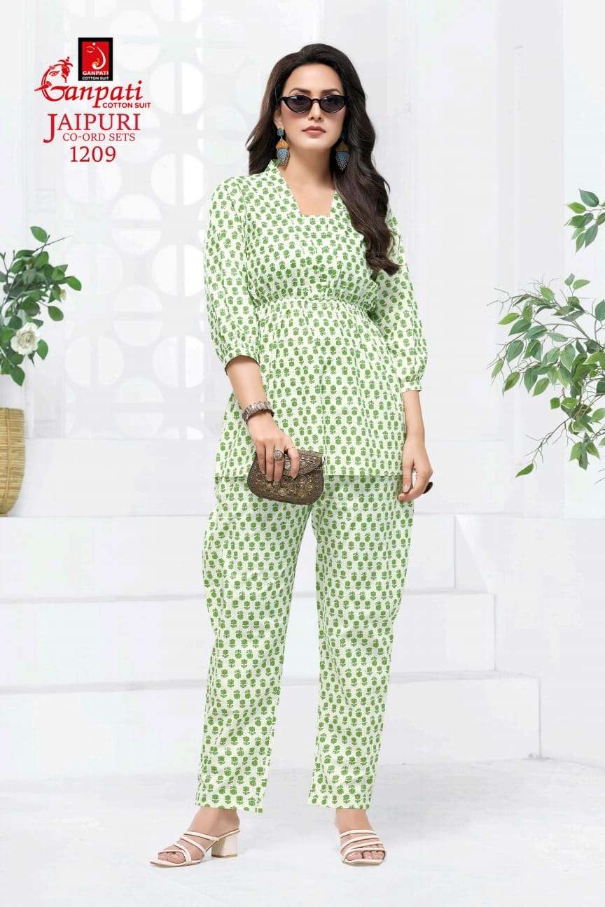jaipuri cord set 1219 by ganpati cotton suits pure cotton readymade cord set for daily wear buy online surat