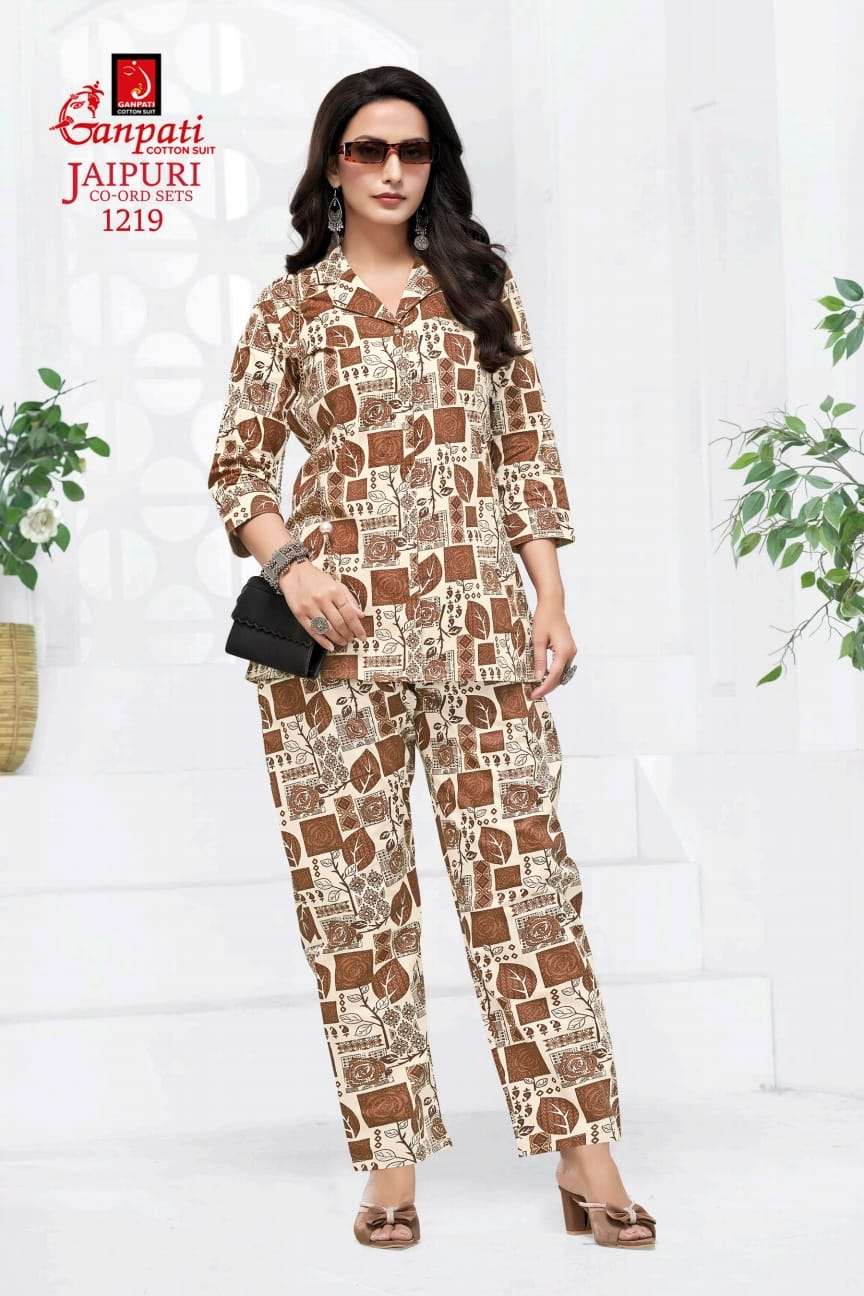 jaipuri cord set 1219 by ganpati cotton suits pure cotton readymade cord set for daily wear buy online surat
