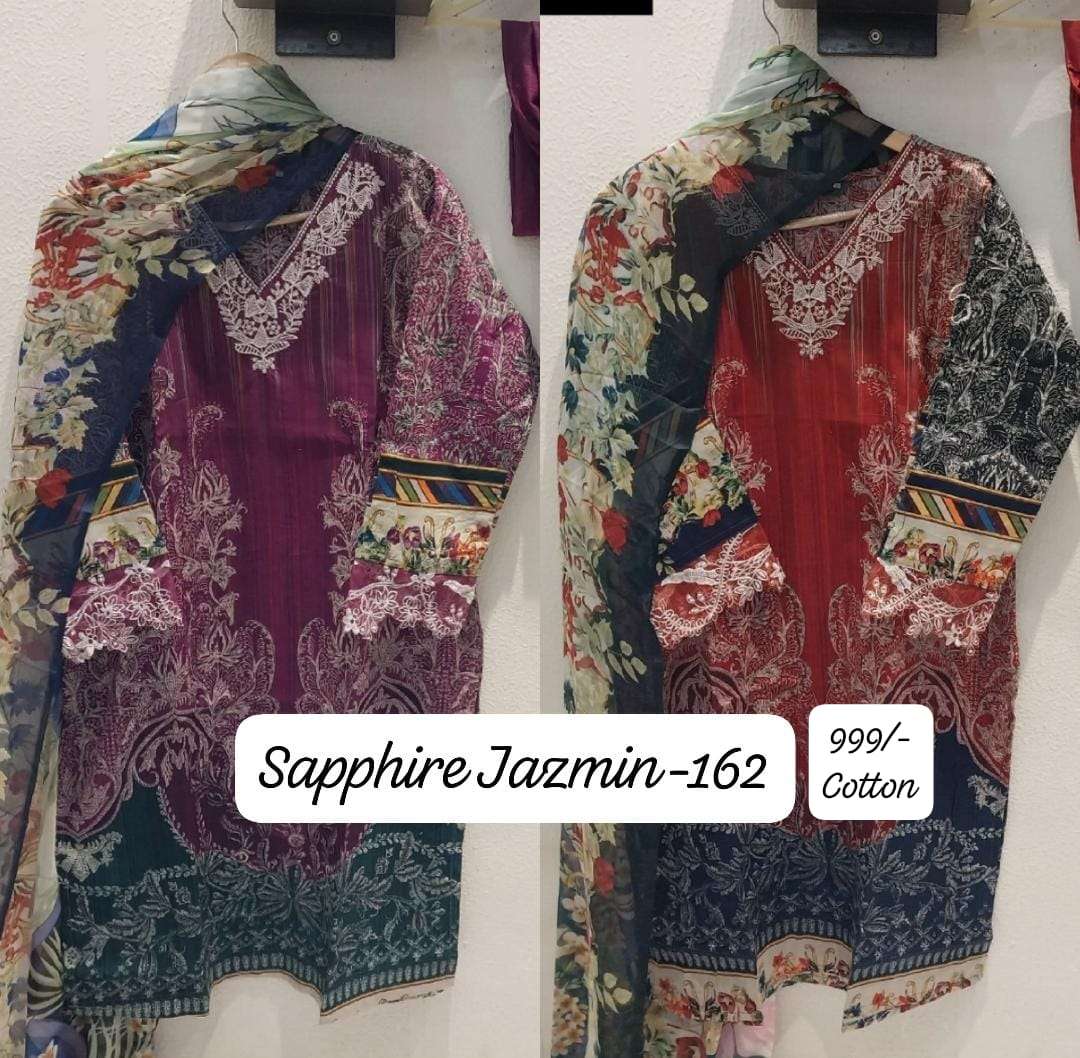 jazmin vol 162 by sapphire colors summer cotton casual wear readymade salwar suits collection best online price surat
