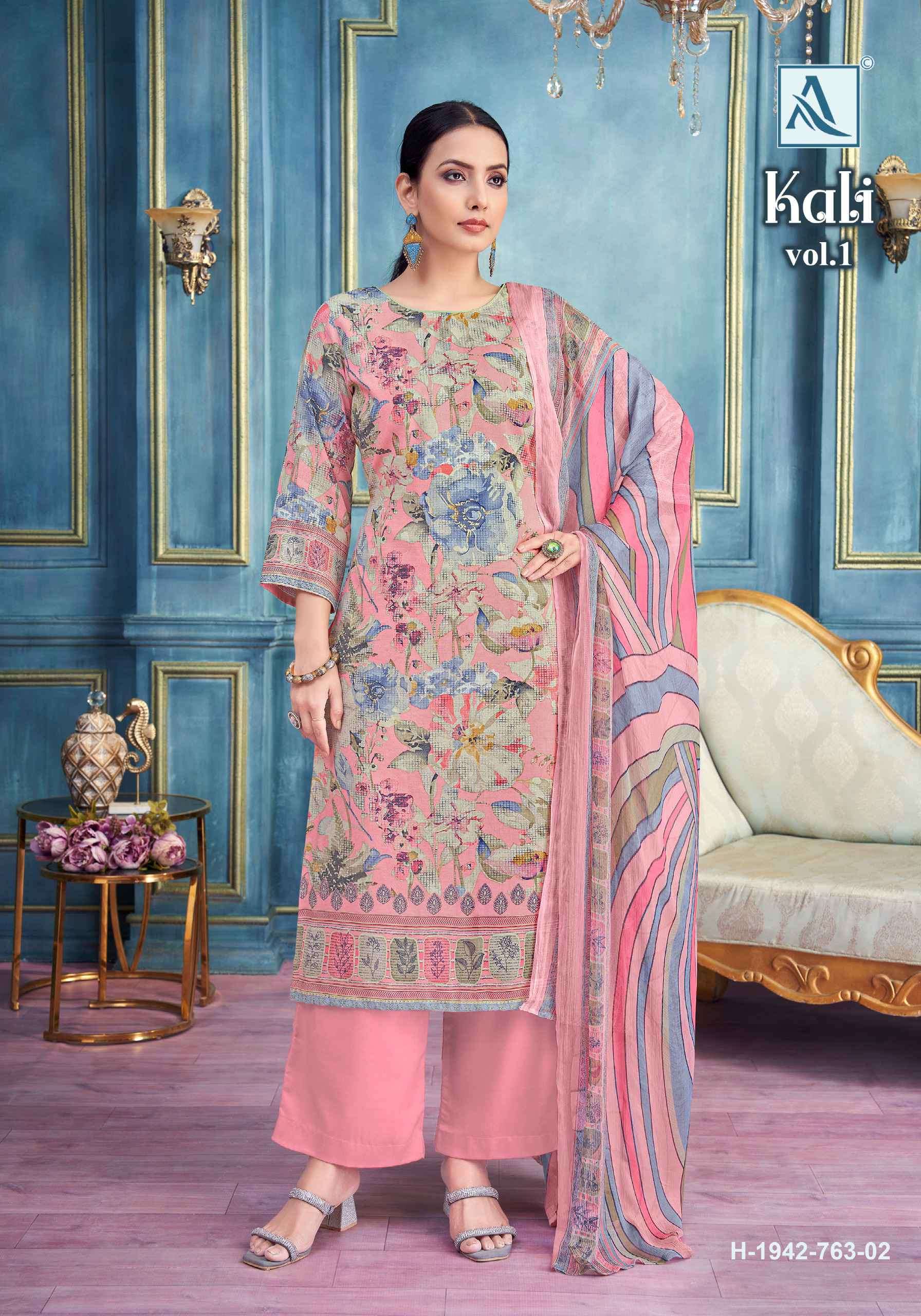 kali by alok suits colors exclusive designer with printed and handworked unstitch suits collection online surat
