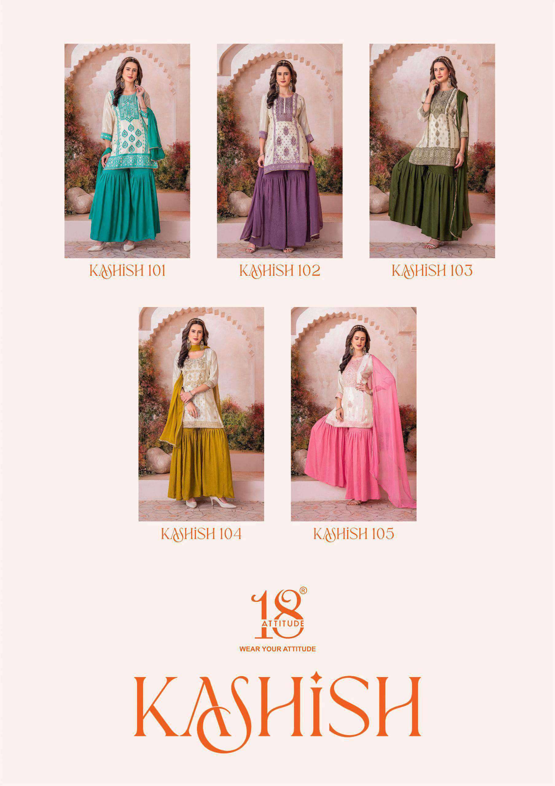 kashish by 18 attitude colors designer heavy handwork party wear salwar suits collection best online price surat