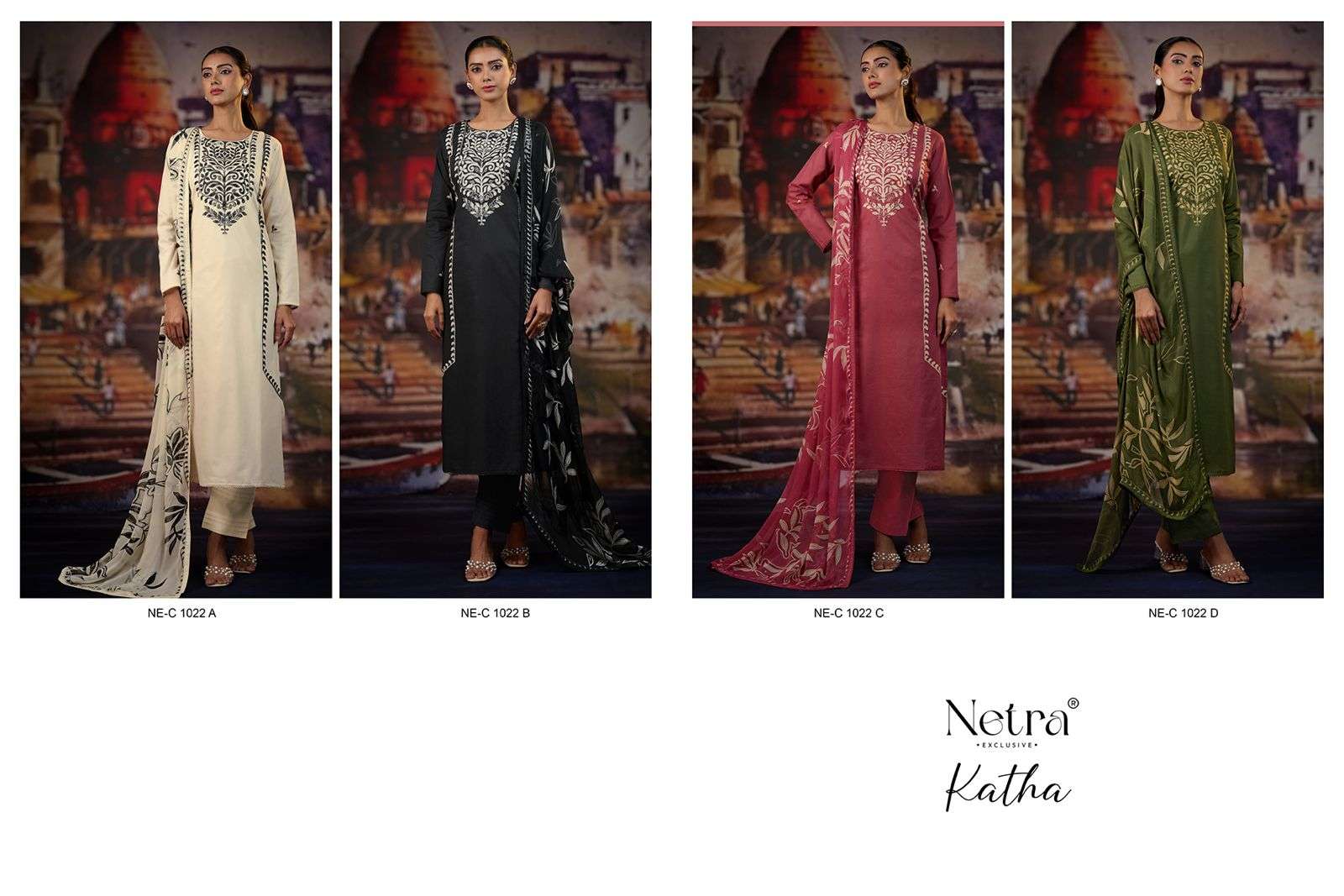 katha by netra colors pure cotton ready to unstitched party wear salwar kameez best online price surat