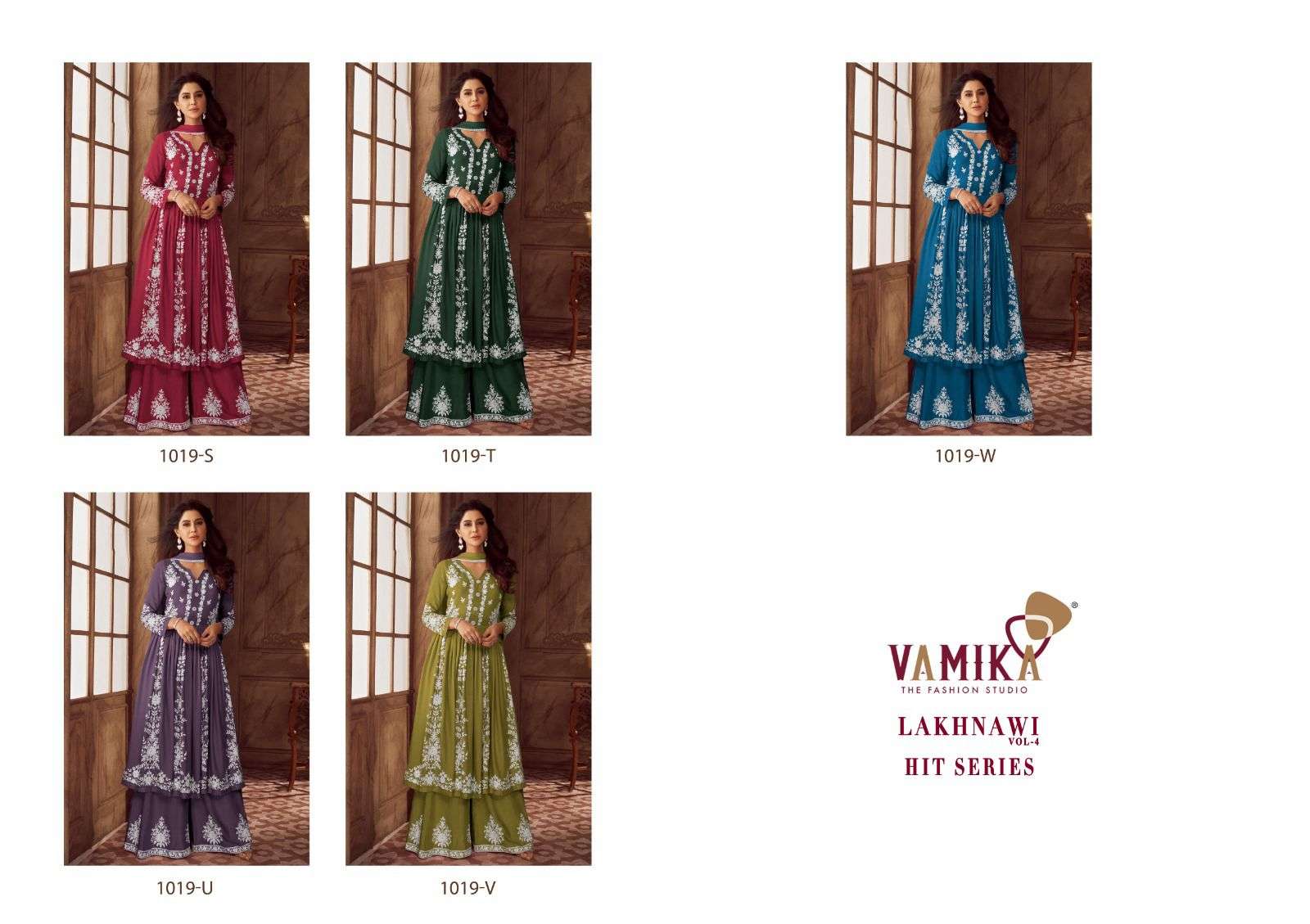 lakhnavi vol 4 by vamika colors heavy embroidered best designer party wear readyamde collection best online price surat