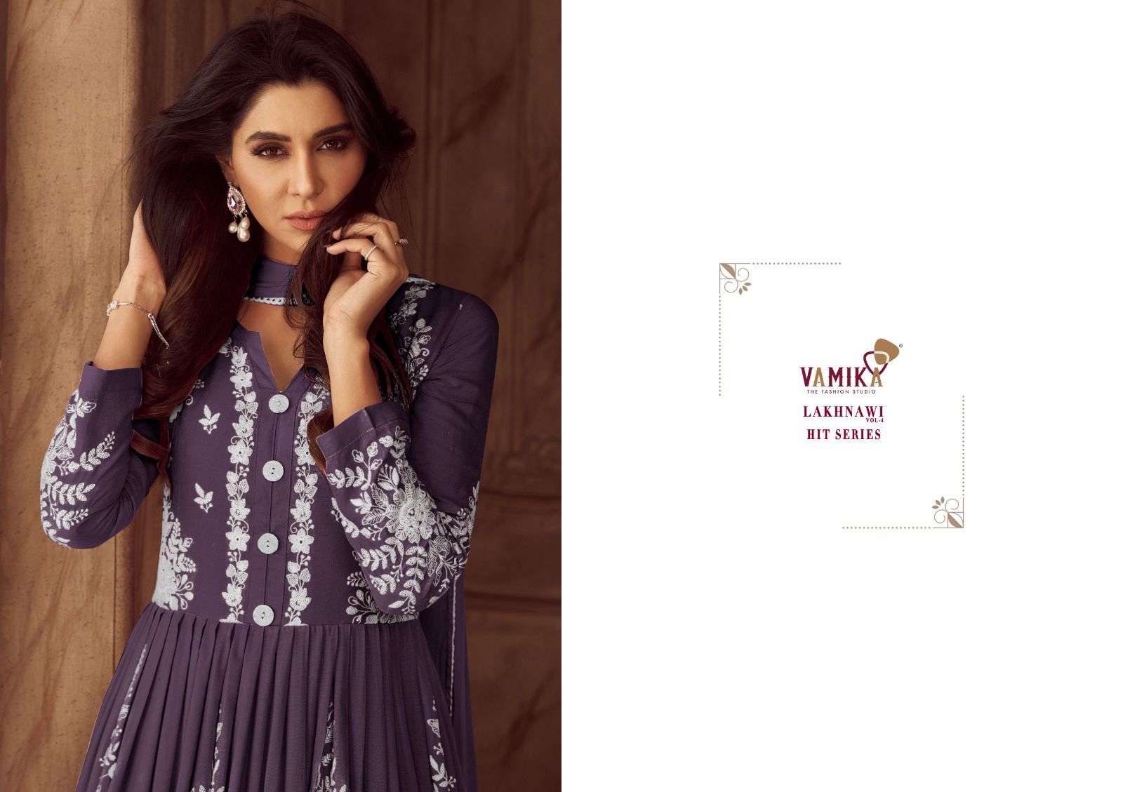 lakhnavi vol 4 by vamika colors heavy embroidered best designer party wear readyamde collection best online price surat