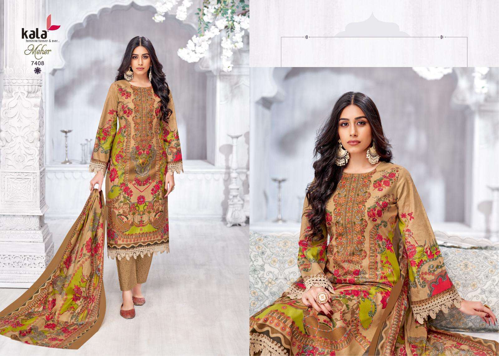 meher vol 22 by tarika creation colors 7401-7412 series cotton casual wear readymade kurti with pant set buy online best price surat
