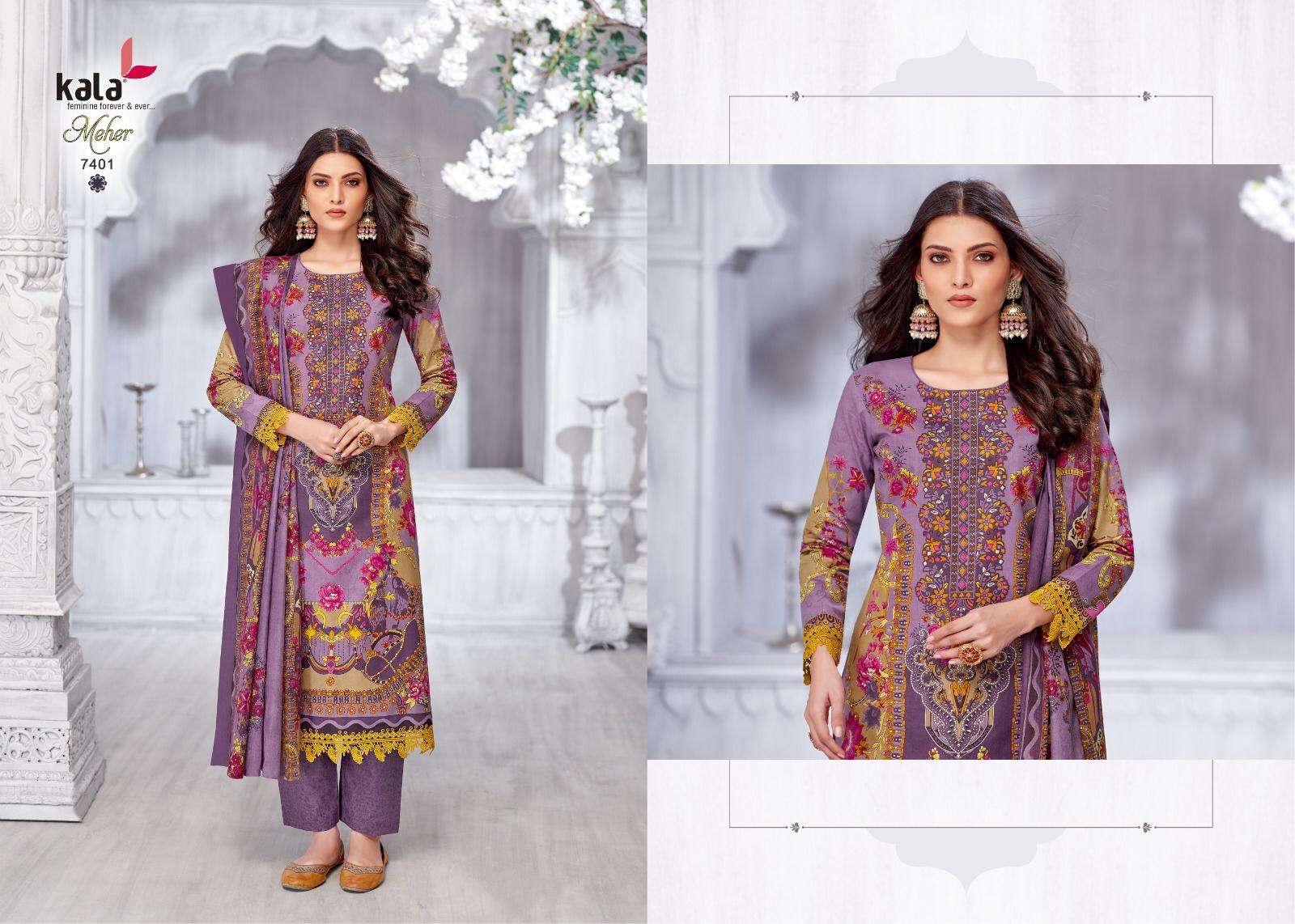 meher vol 22 by tarika creation colors 7401-7412 series cotton casual wear readymade kurti with pant set buy online best price surat