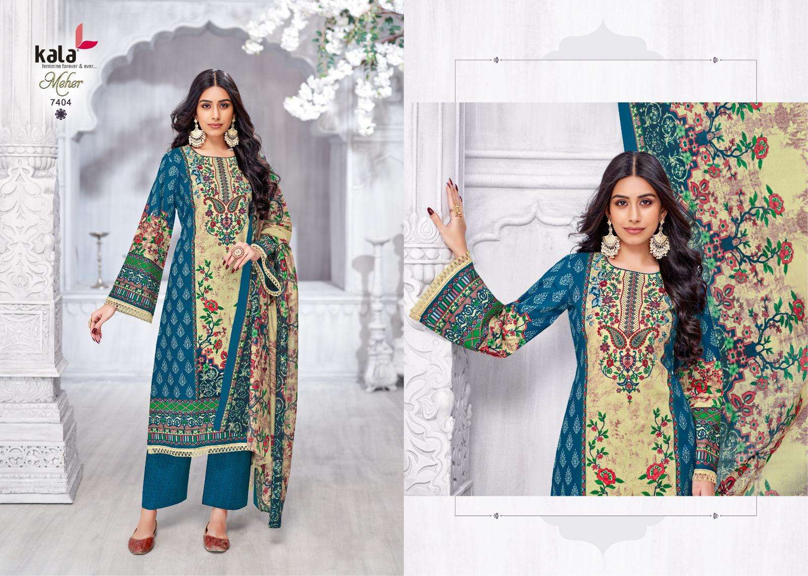 meher vol 22 by tarika creation colors 7401-7412 series cotton casual wear readymade kurti with pant set buy online best price surat
