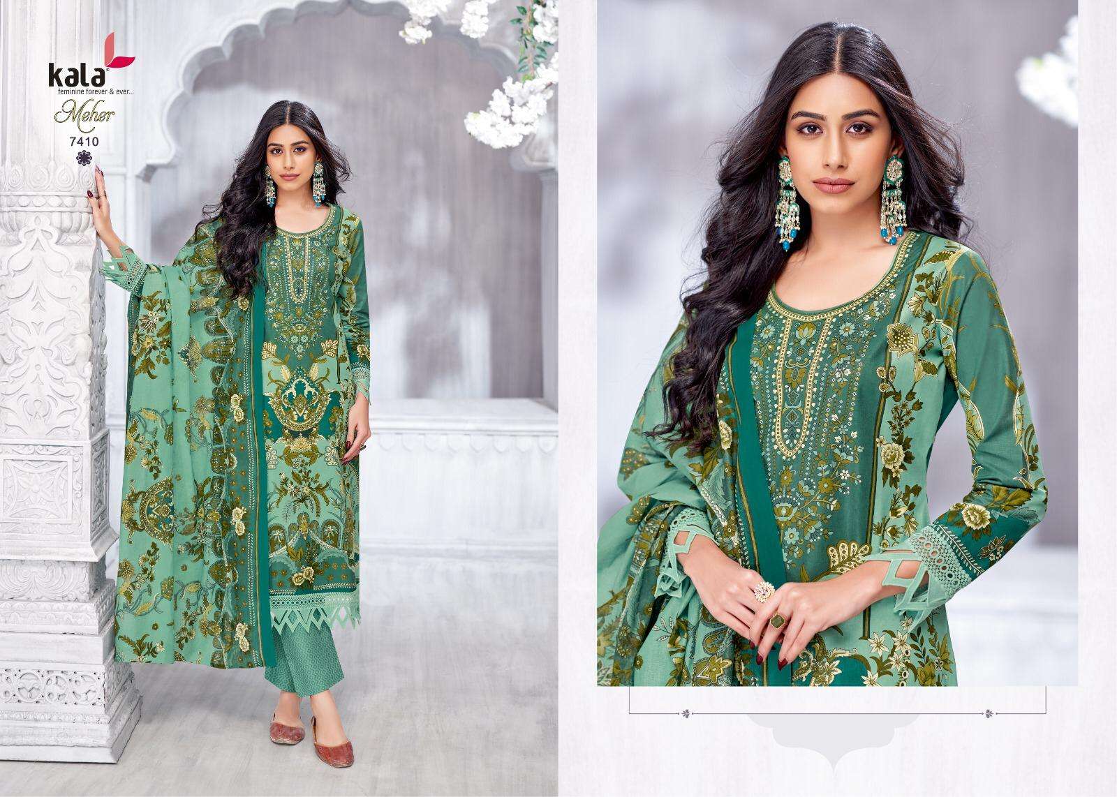 meher vol 22 by tarika creation colors 7401-7412 series cotton casual wear readymade kurti with pant set buy online best price surat