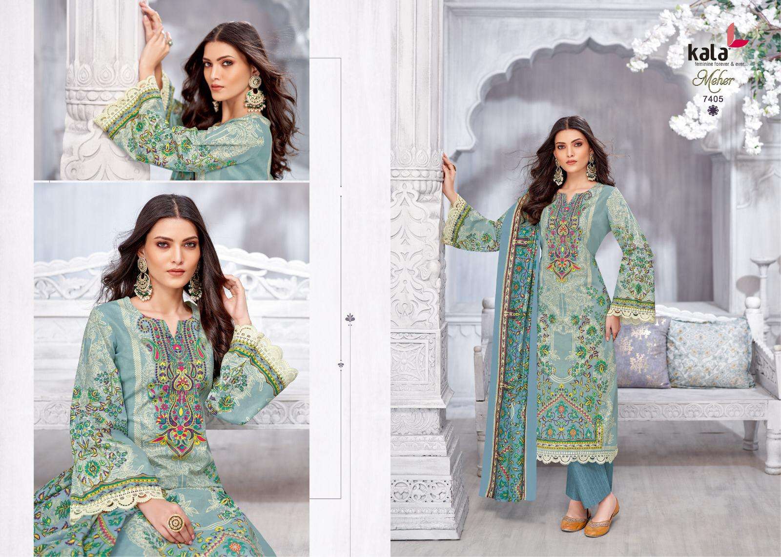 meher vol 22 by tarika creation colors 7401-7412 series cotton casual wear readymade kurti with pant set buy online best price surat