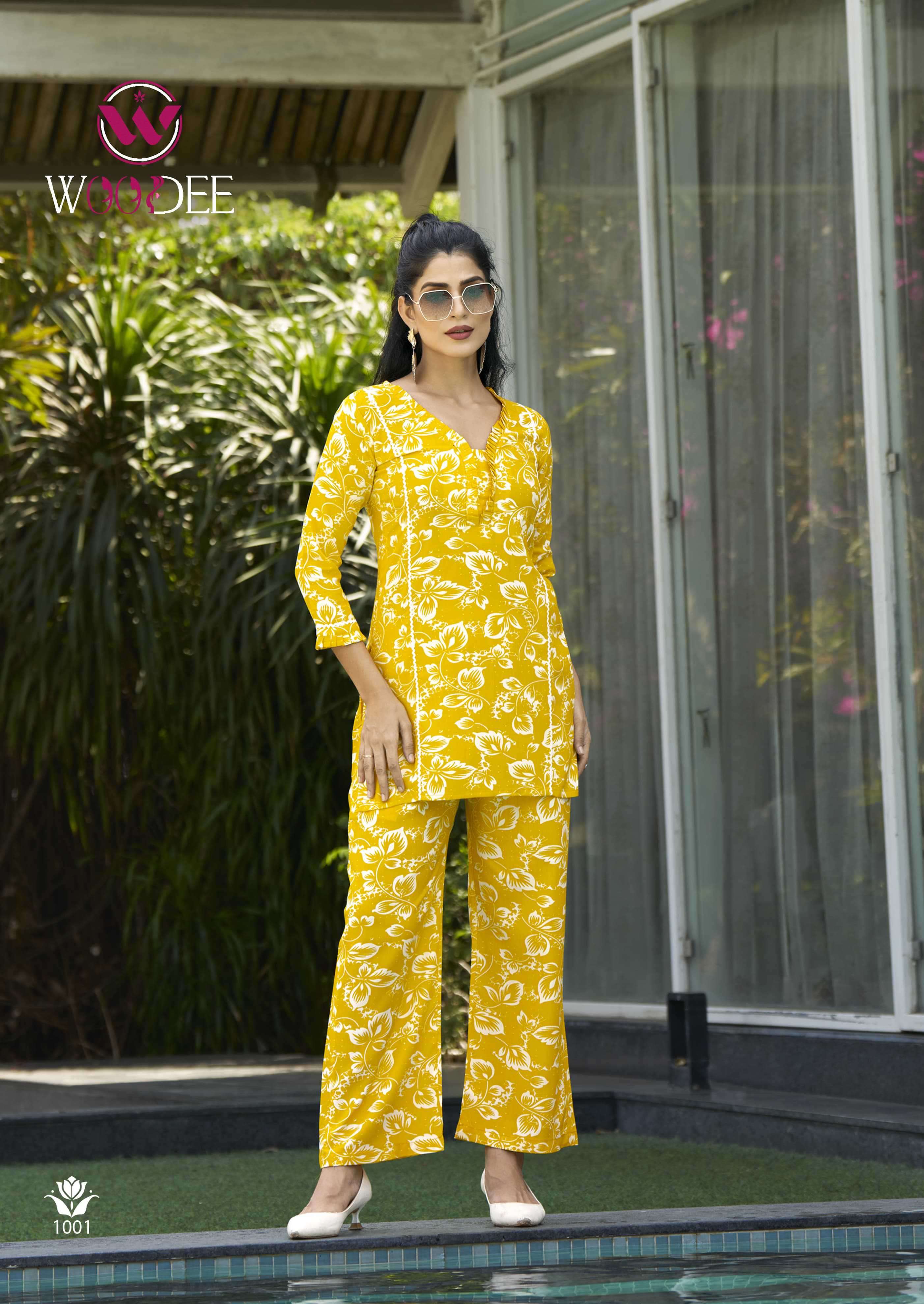 moksha by woodee 1001-1006 series latest designer summer wear readymade cord set collection buy online surat