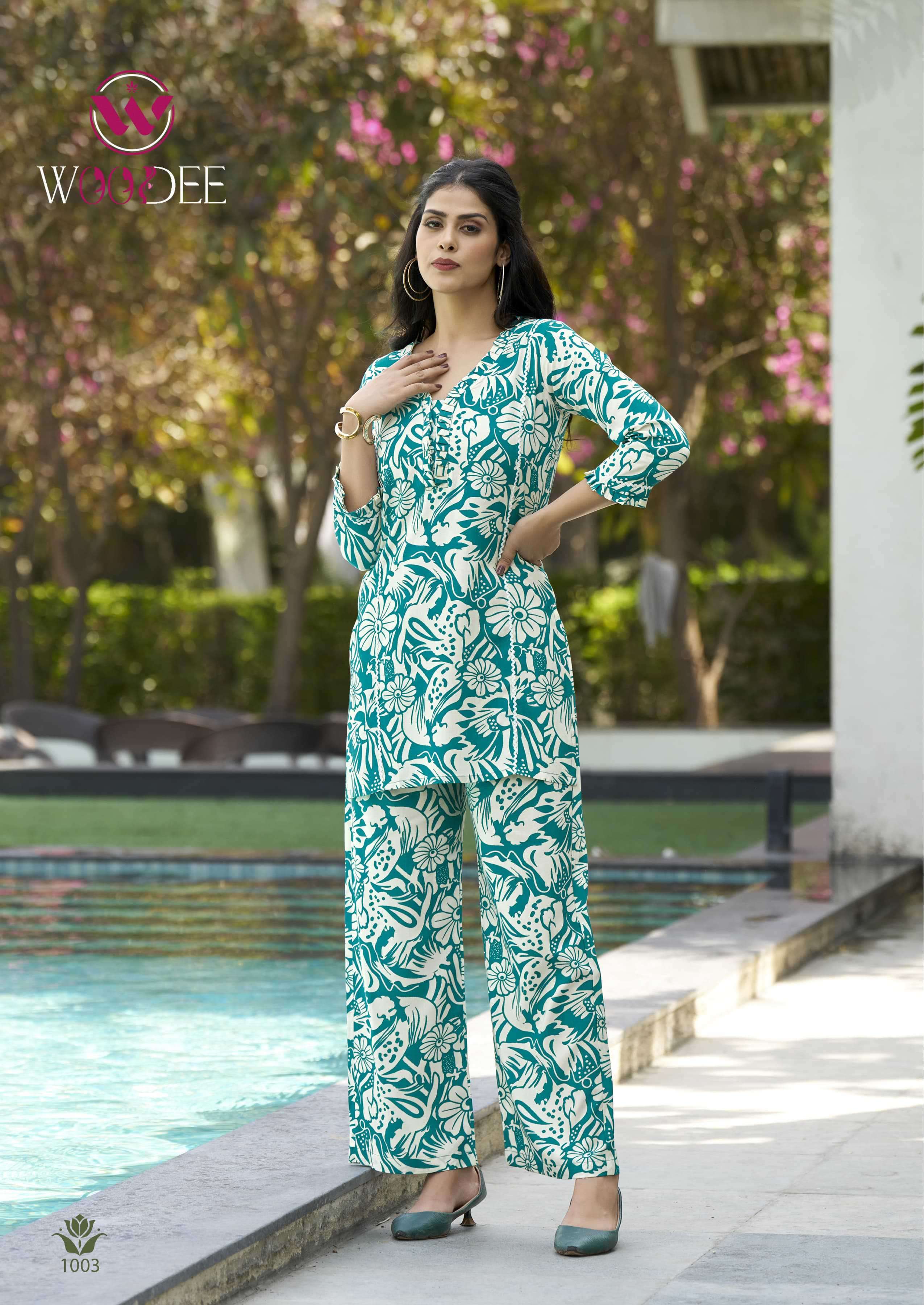 moksha by woodee 1001-1006 series latest designer summer wear readymade cord set collection buy online surat