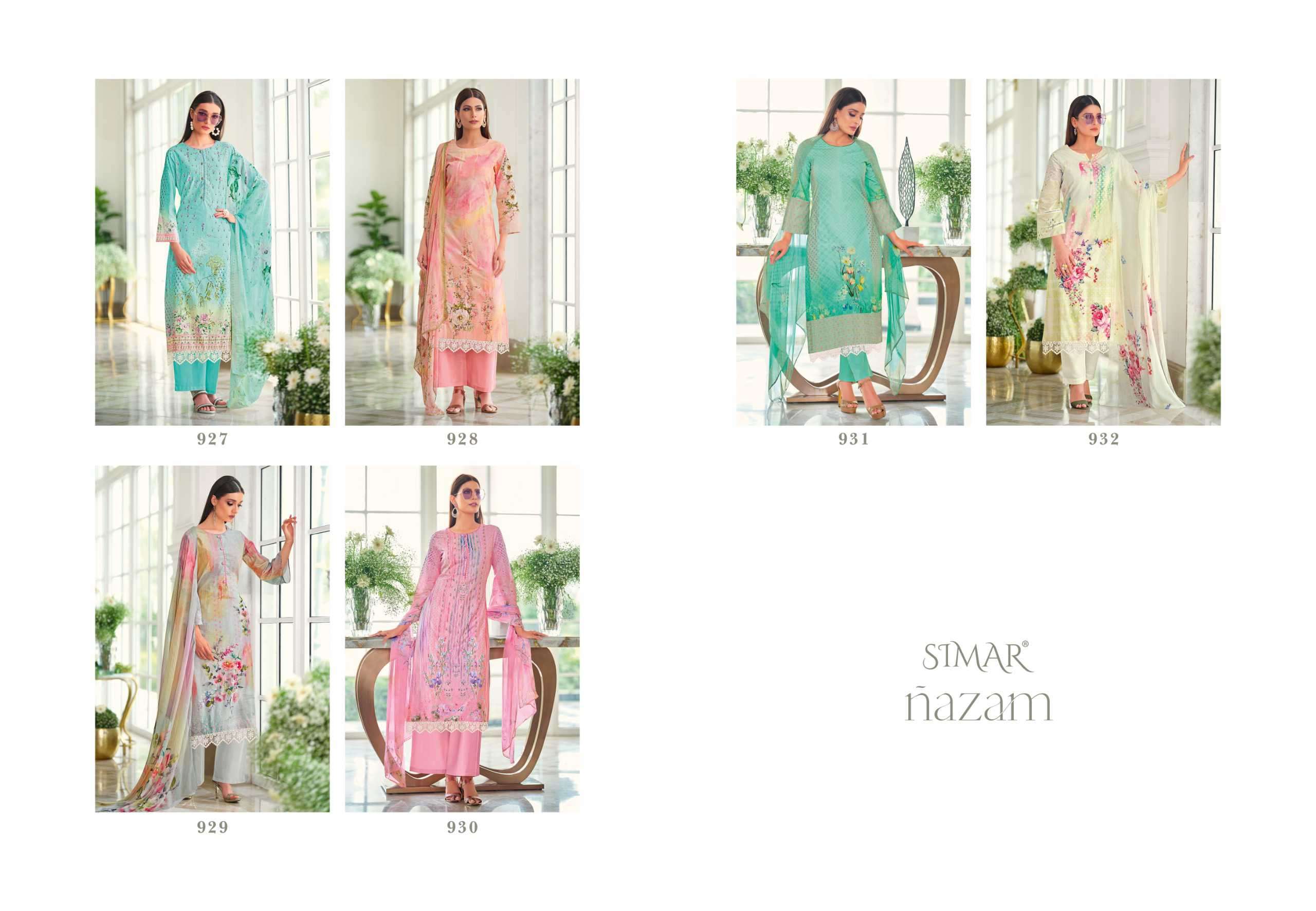 nazam by simar 327-932 series  affordable and comfortable salwar kameez for summer wear online best price surat