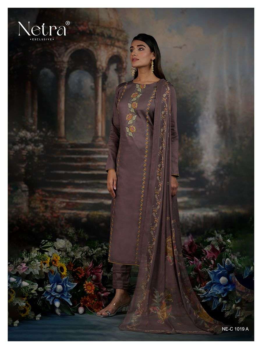 netra jamie 1019 colour series party wear premium cotton silk solid unstich salwar kameez online best catalogue rate surat