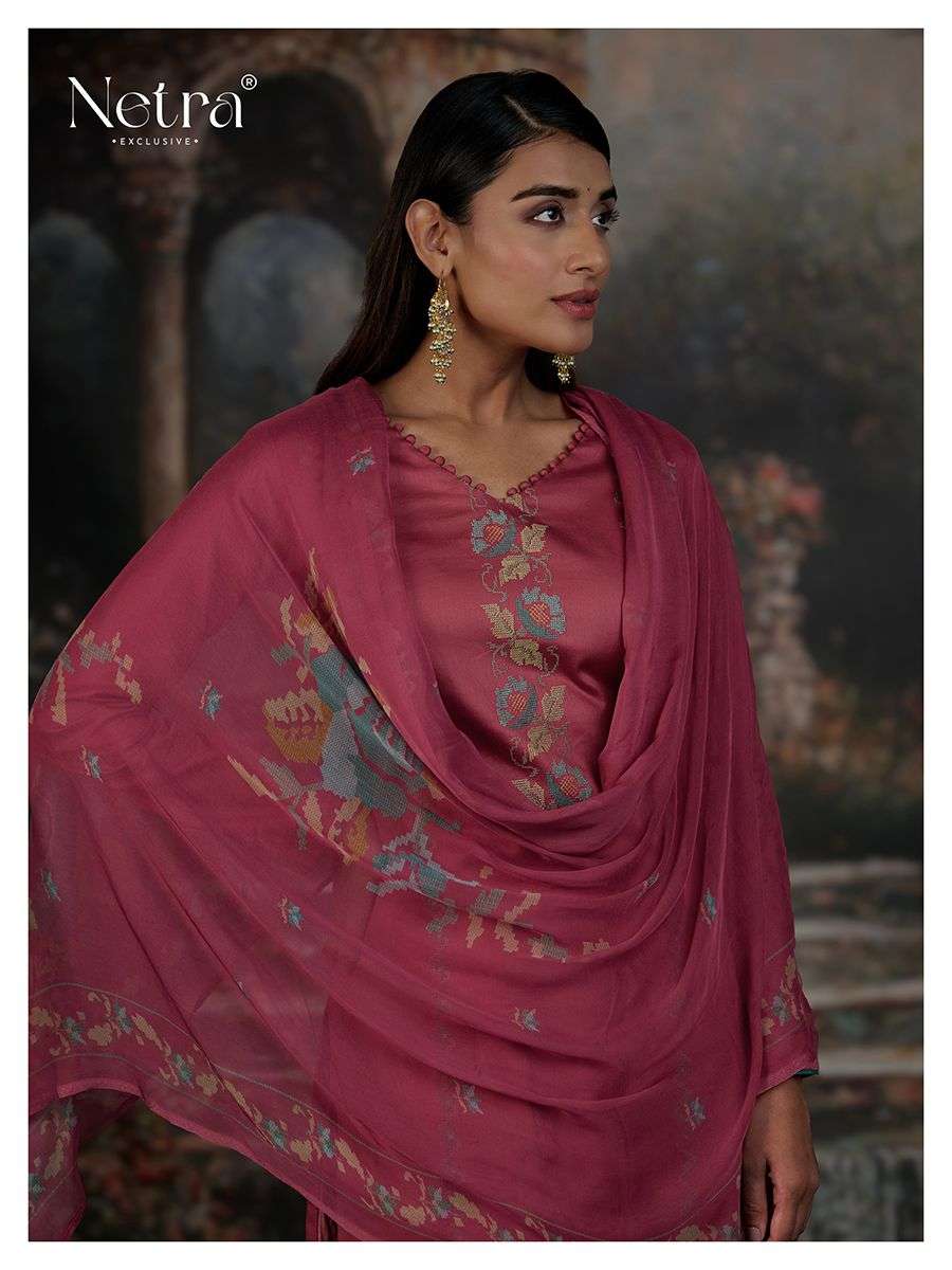 netra jamie 1019 colour series party wear premium cotton silk solid unstich salwar kameez online best catalogue rate surat