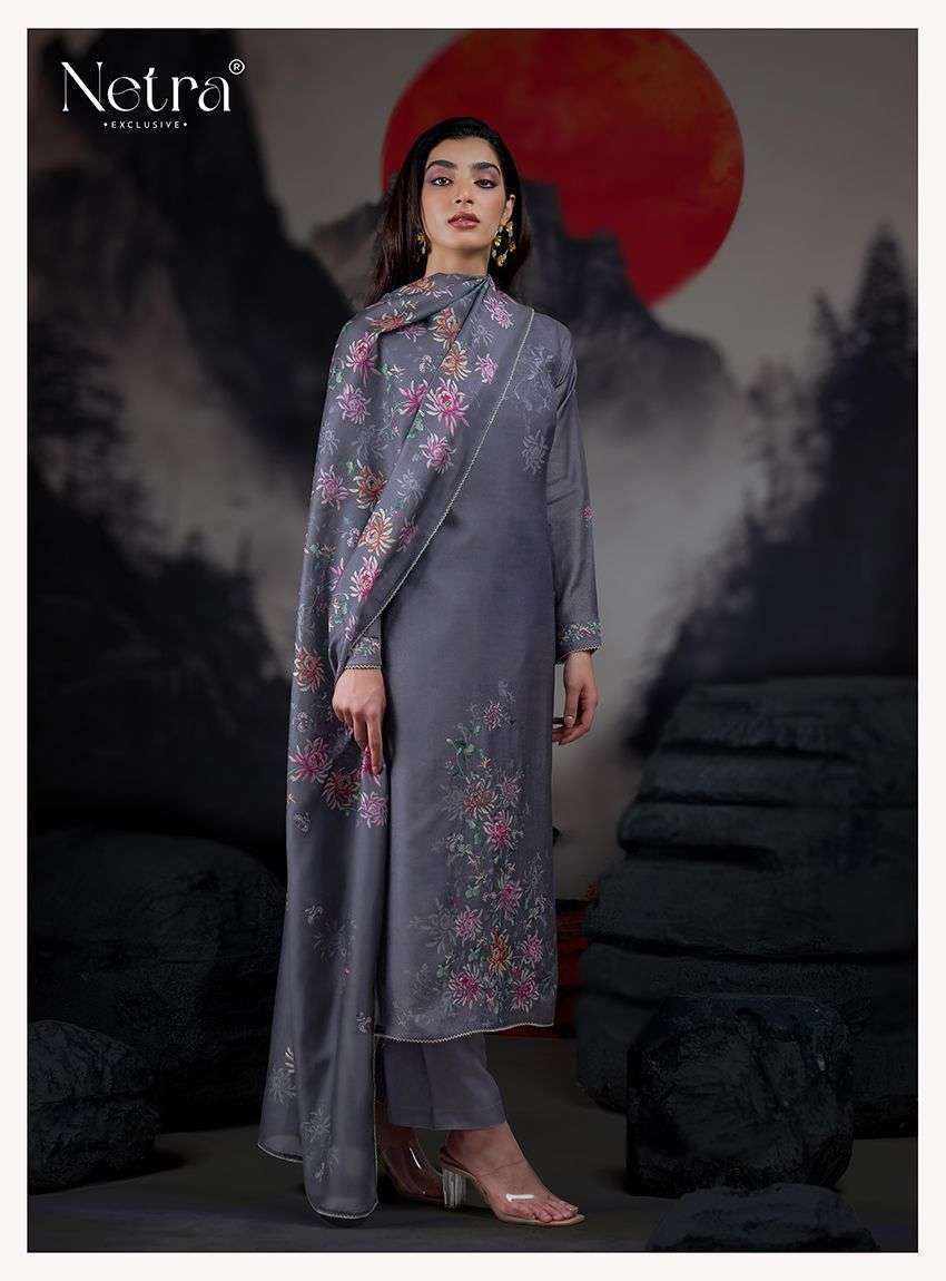 netra kangna 1029 colour series premium silk jacquard hand work embroidered unstich salwar kameez buy online shopping surat
