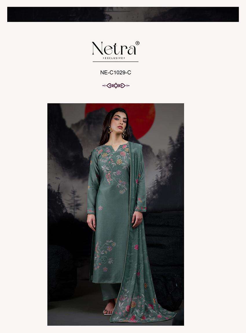 netra kangna 1029 colour series premium silk jacquard hand work embroidered unstich salwar kameez buy online shopping surat