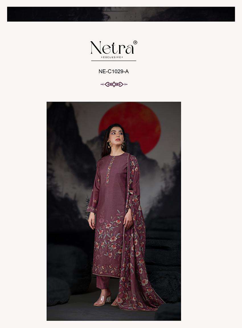 netra kangna 1029 colour series premium silk jacquard hand work embroidered unstich salwar kameez buy online shopping surat