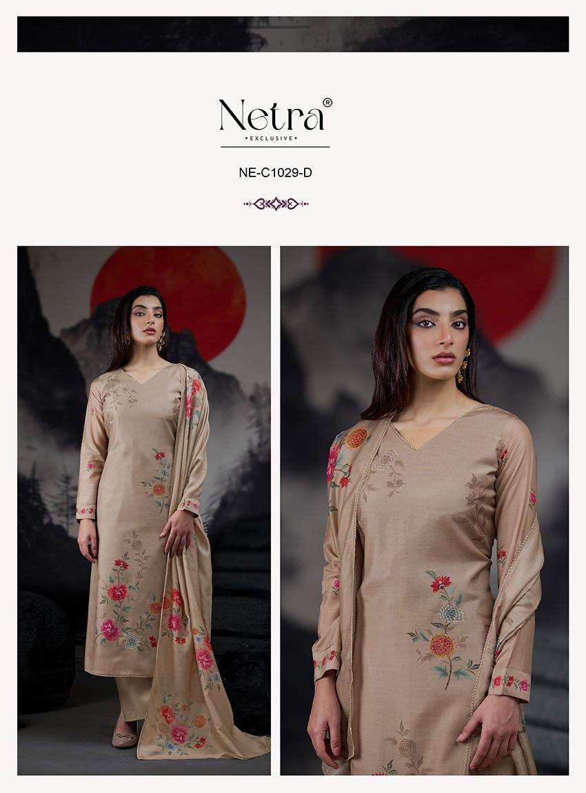 netra kangna 1029 colour series premium silk jacquard hand work embroidered unstich salwar kameez buy online shopping surat