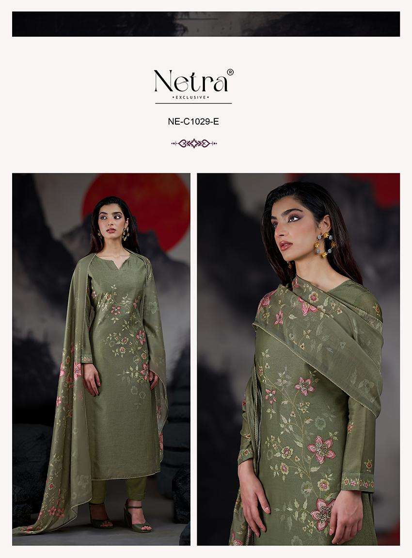 netra kangna 1029 colour series premium silk jacquard hand work embroidered unstich salwar kameez buy online shopping surat