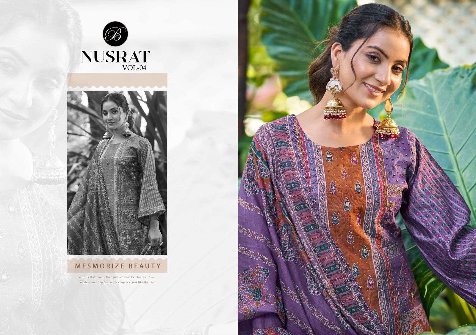 nusarat vol 4 by belliza colors heavy handwork unstitched Occasion wear salwar kameez best online price surat