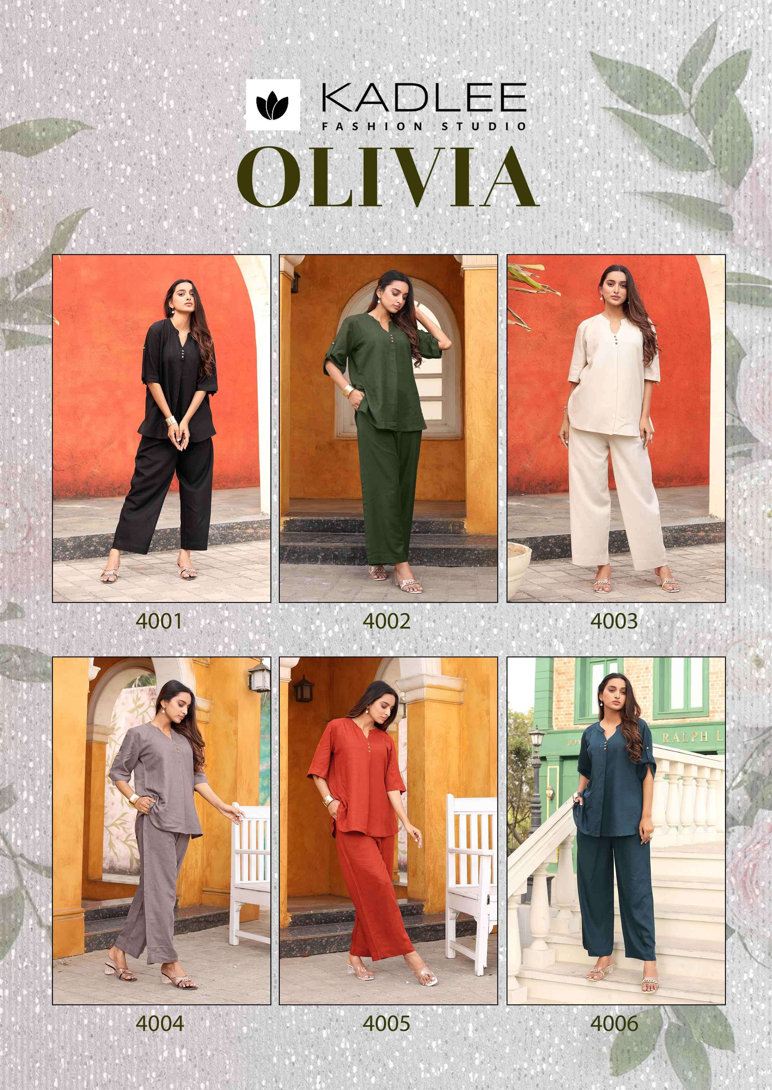 olivia by kadlee 4001-4006 series readyamde cord set set collection for women with stylish designs  online surat