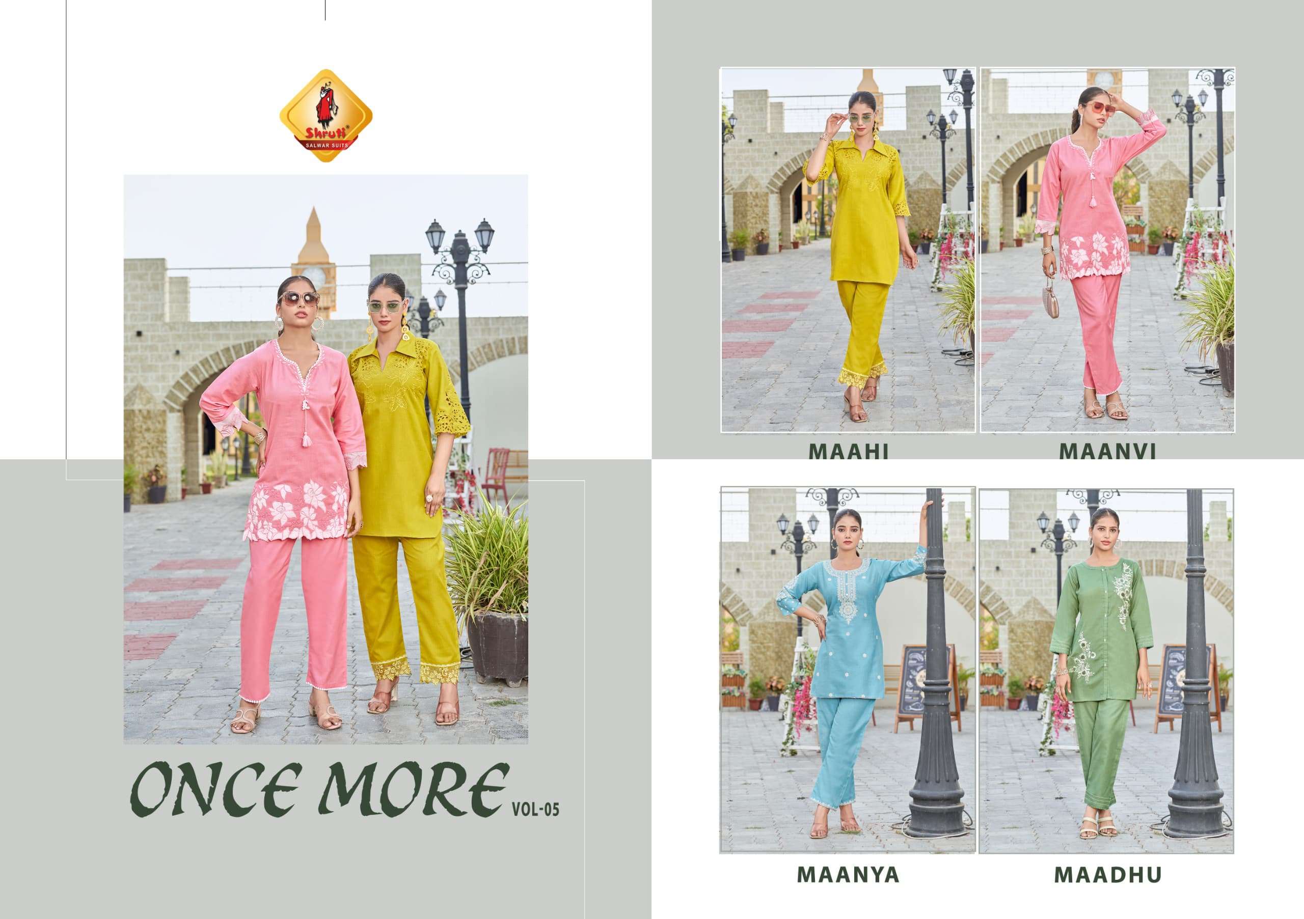 once more vol 5 by shruti suits  summer special casual wear readymade cord set buy online dealer surat