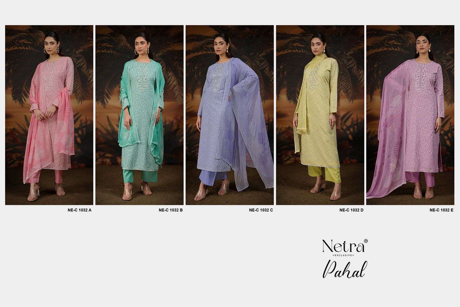 pahal by netra colors exclusive embroidery with digital printed party wear salwar kameez best online price surat