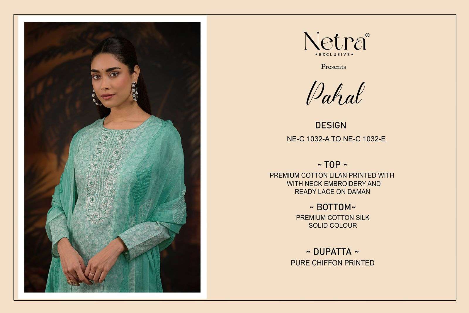 pahal by netra colors exclusive embroidery with digital printed party wear salwar kameez best online price surat