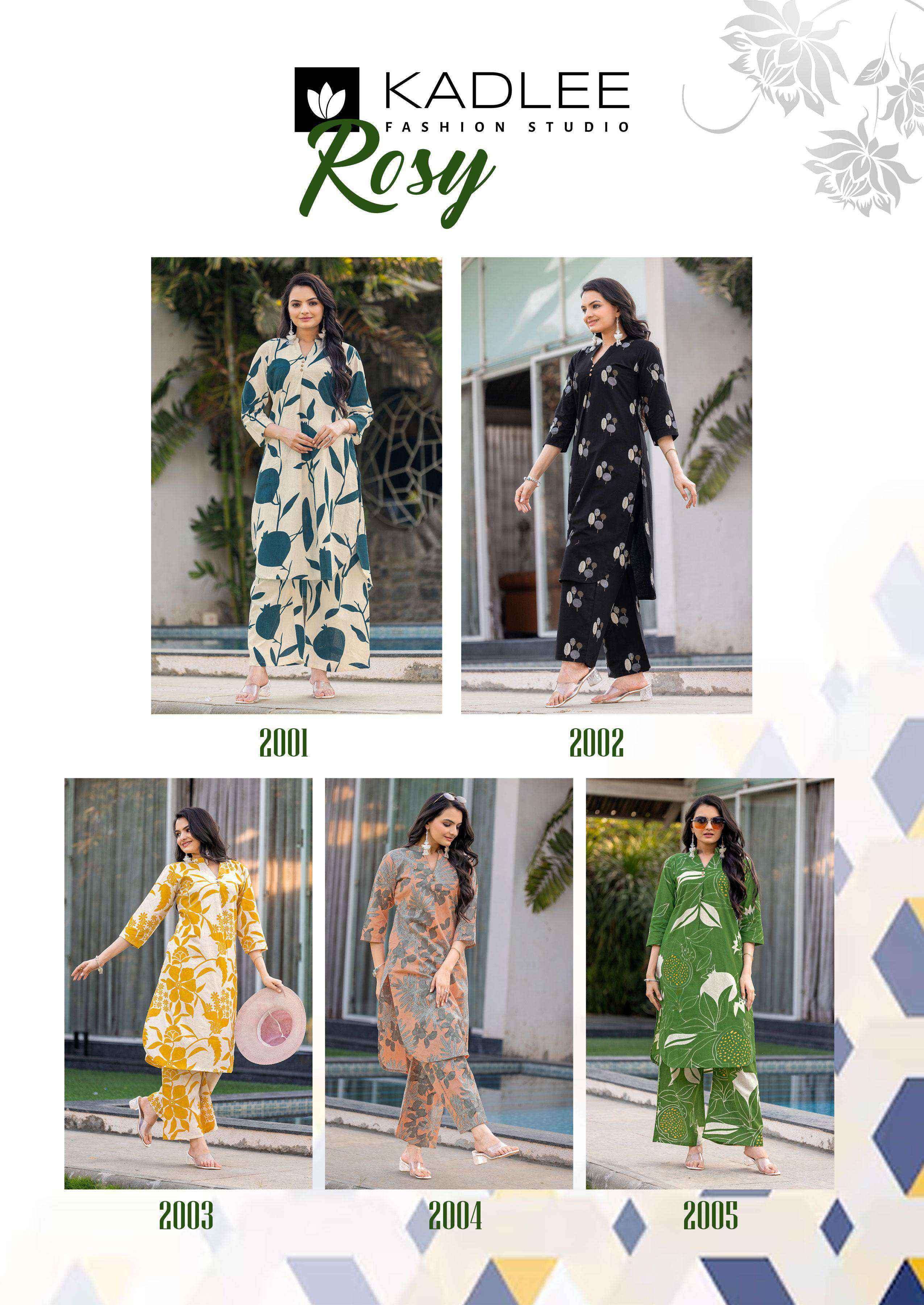 rosy by kadlee 2001-2005 series designer daily wear readymade cord set buy online surat