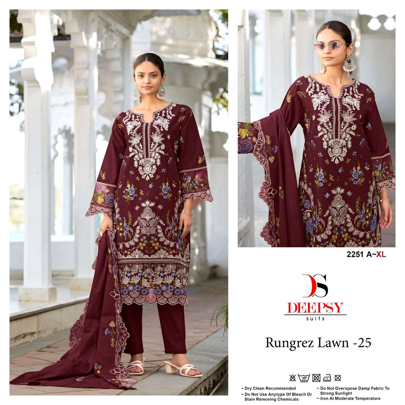  rungrez lawn 25 2251 colors  by deepsy suits heavy embroidered latest designer party wear collection buy online surat