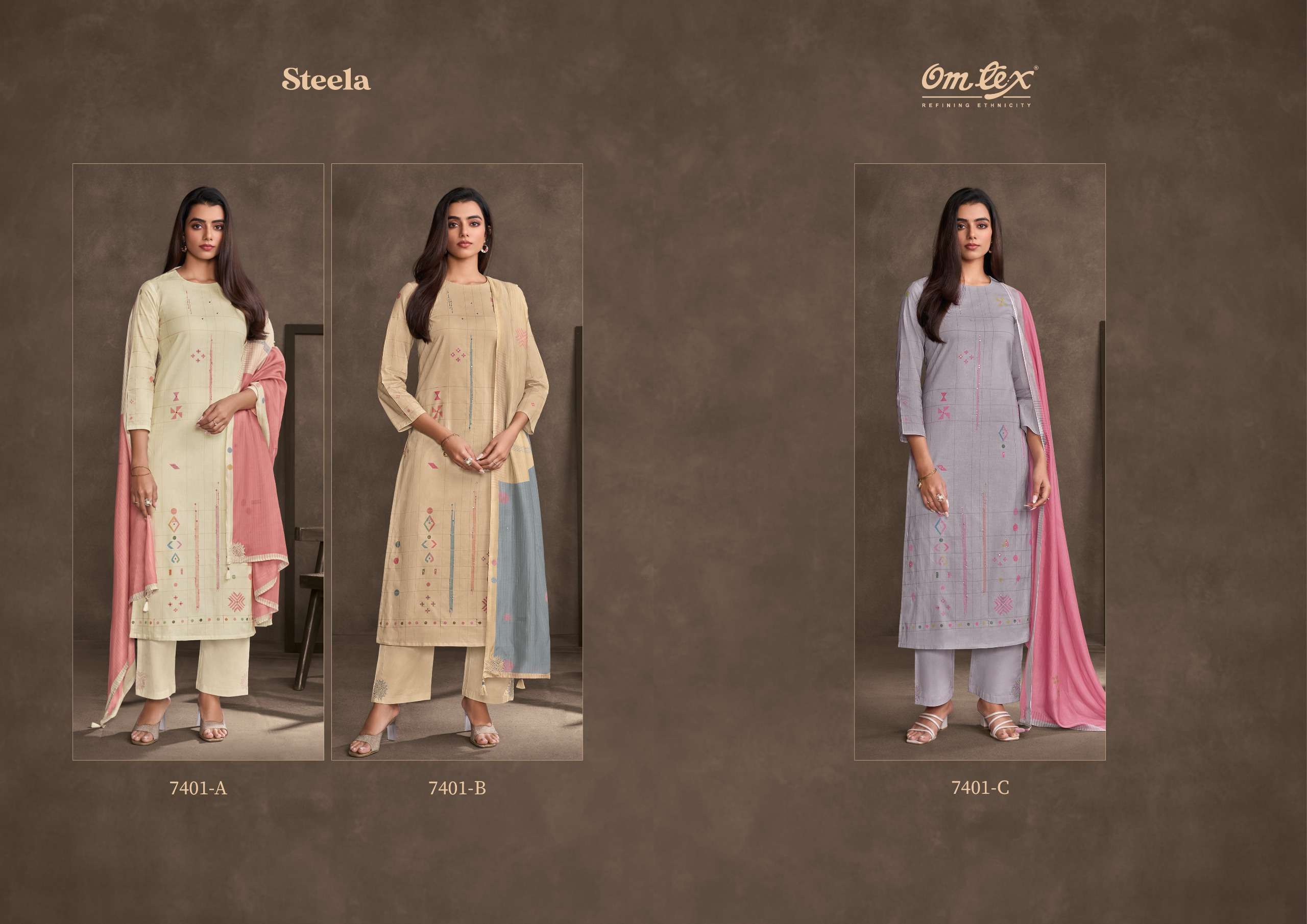 steela by omtex colors summer special cotton casual wear salwar kameez best online price surat
