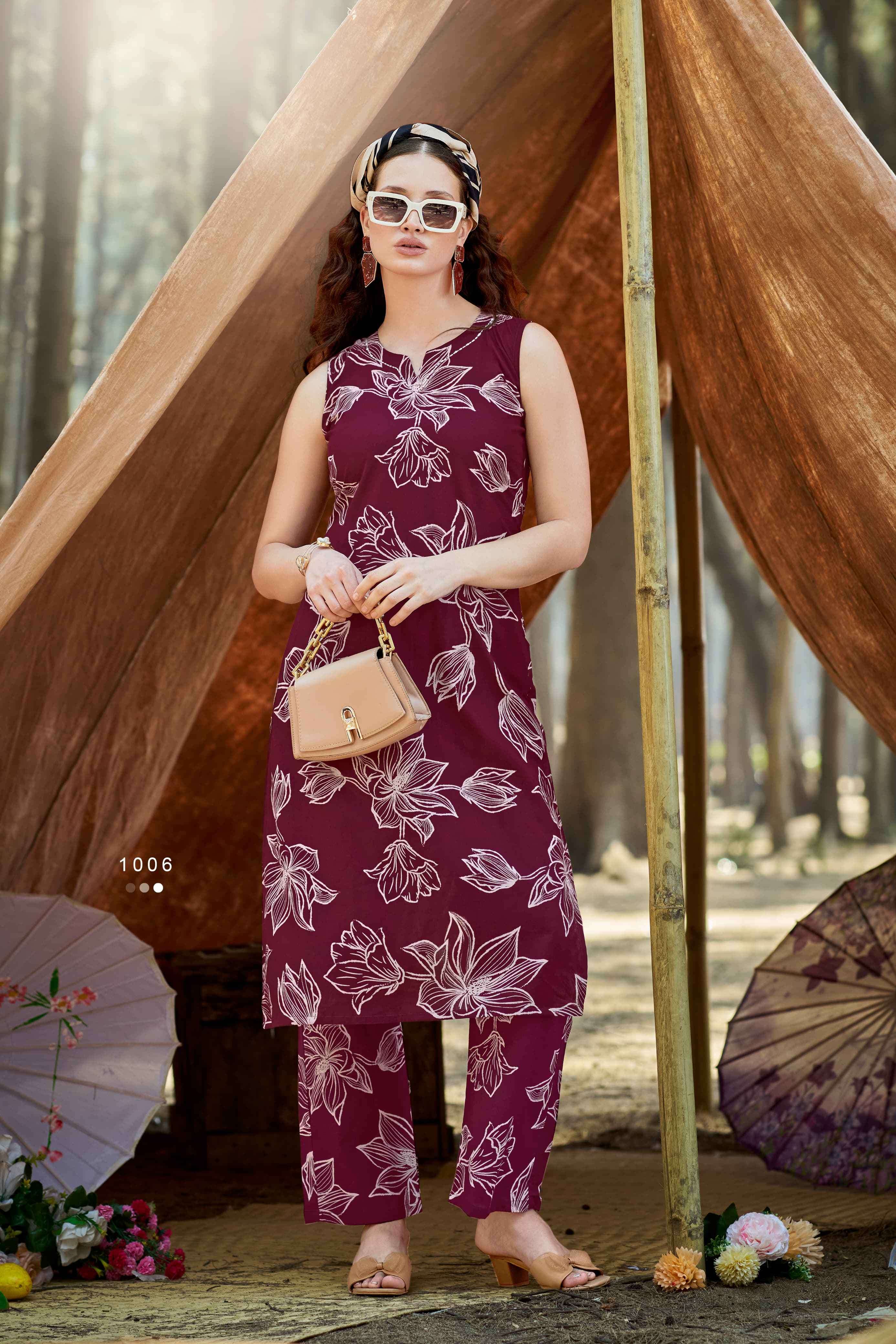 summer threads vol 2 by ossm 1001-1006 series fancy stylish full stitched casual wear cord set collection best online price surat