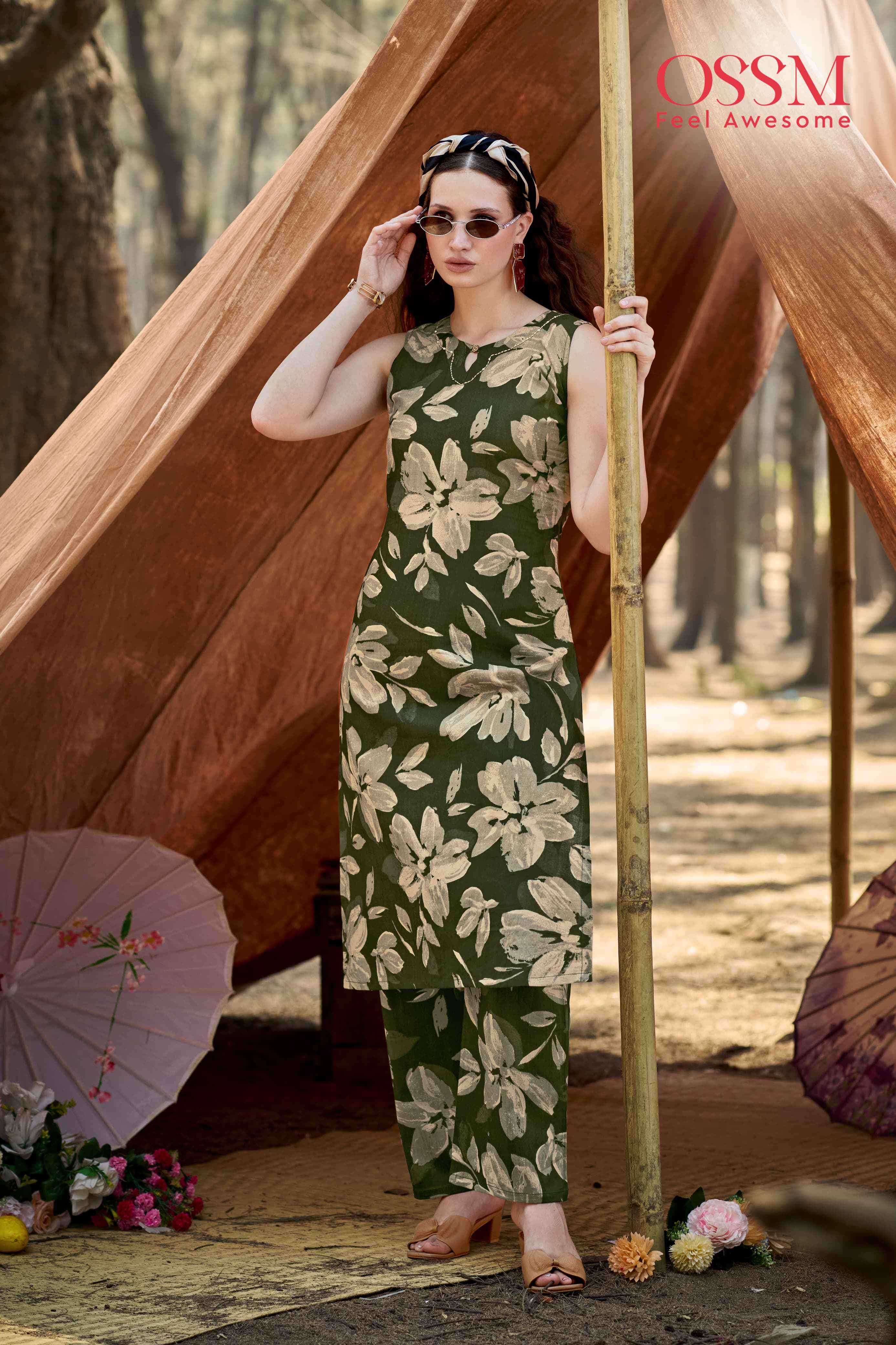 summer threads vol 2 by ossm 1001-1006 series fancy stylish full stitched casual wear cord set collection best online price surat