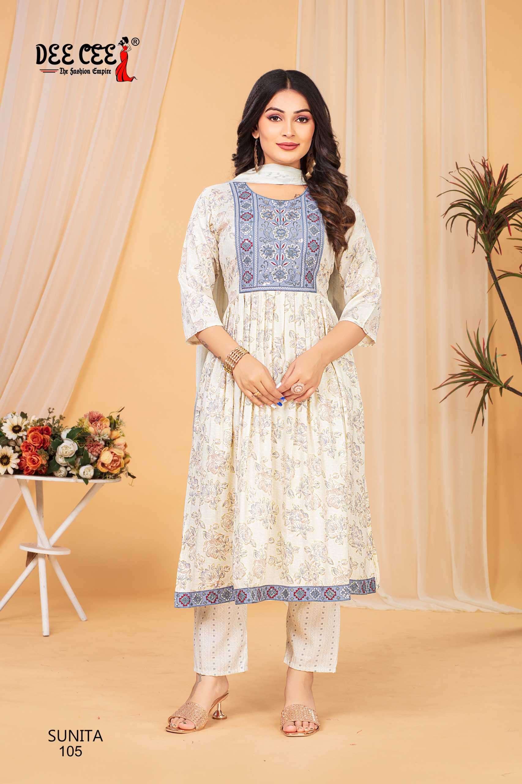 sunita by deecee colors  readymade casual wear designer nayra cut salwar kameez best online price surat