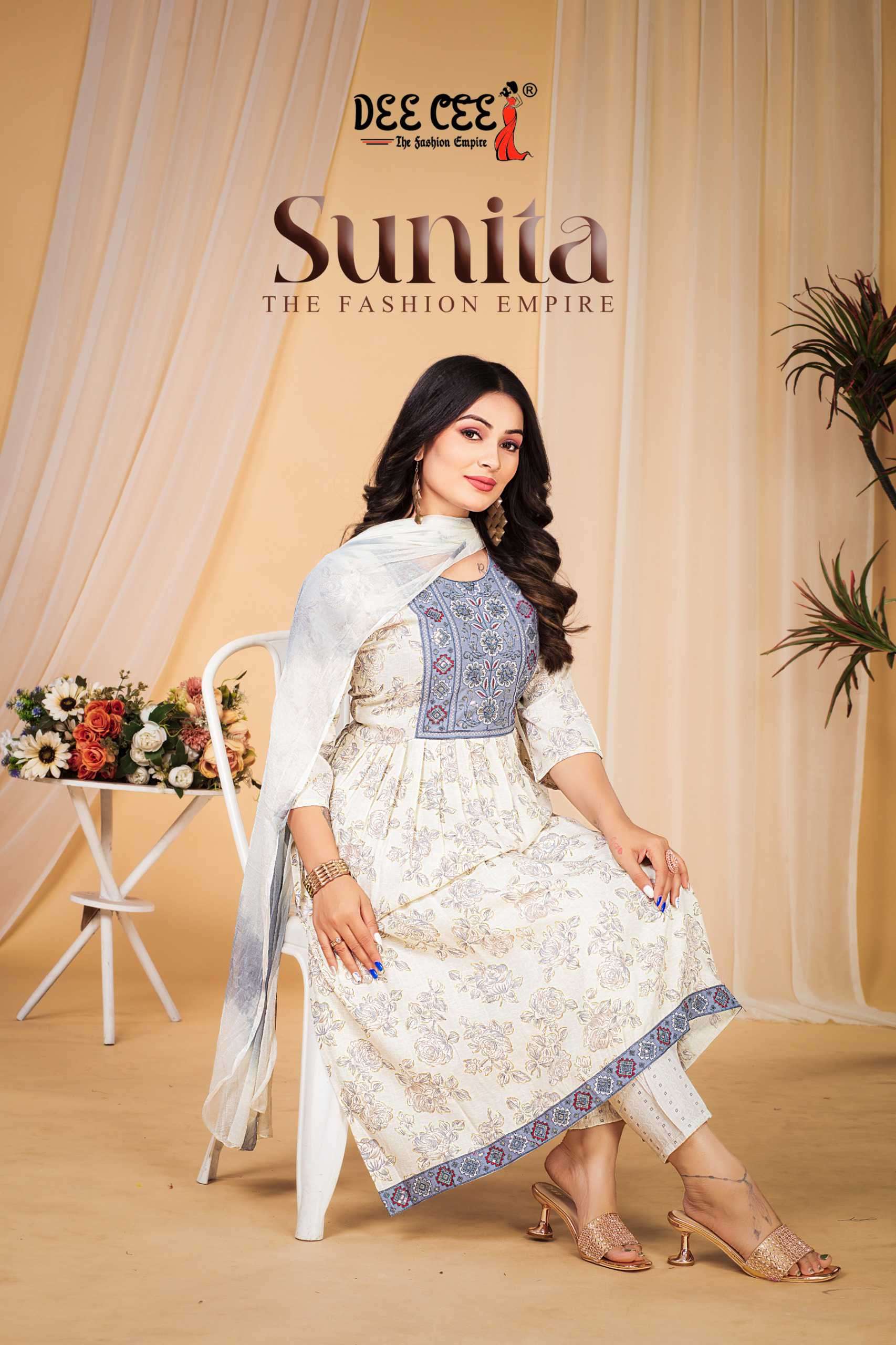 sunita by deecee colors  readymade casual wear designer nayra cut salwar kameez best online price surat