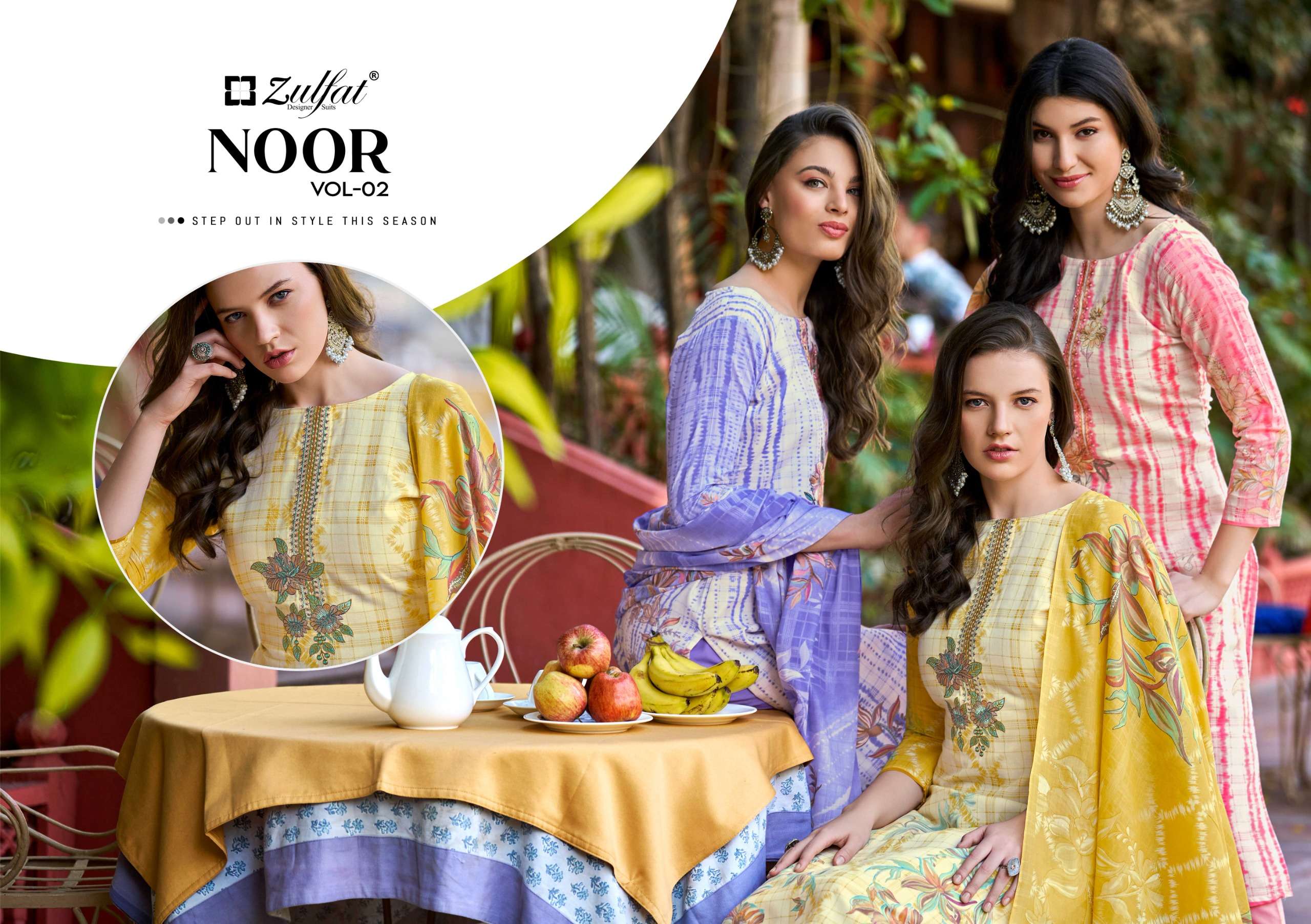 zulfat designer noor vol 2 exclusive cotton embroidered salwar kaeez buy online shopping surat